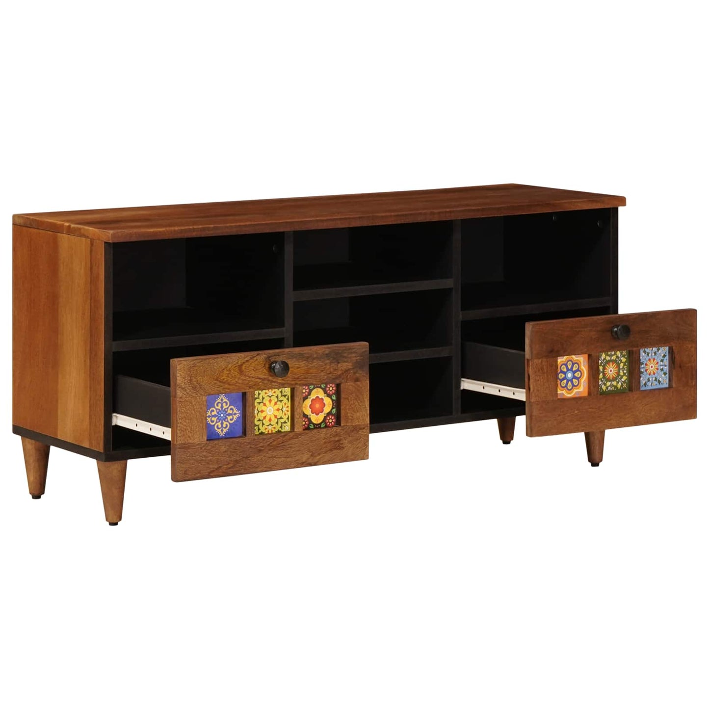 TV-skap med skuff Valnøtt 100 x 33 x 46 cm Massiv mango tre