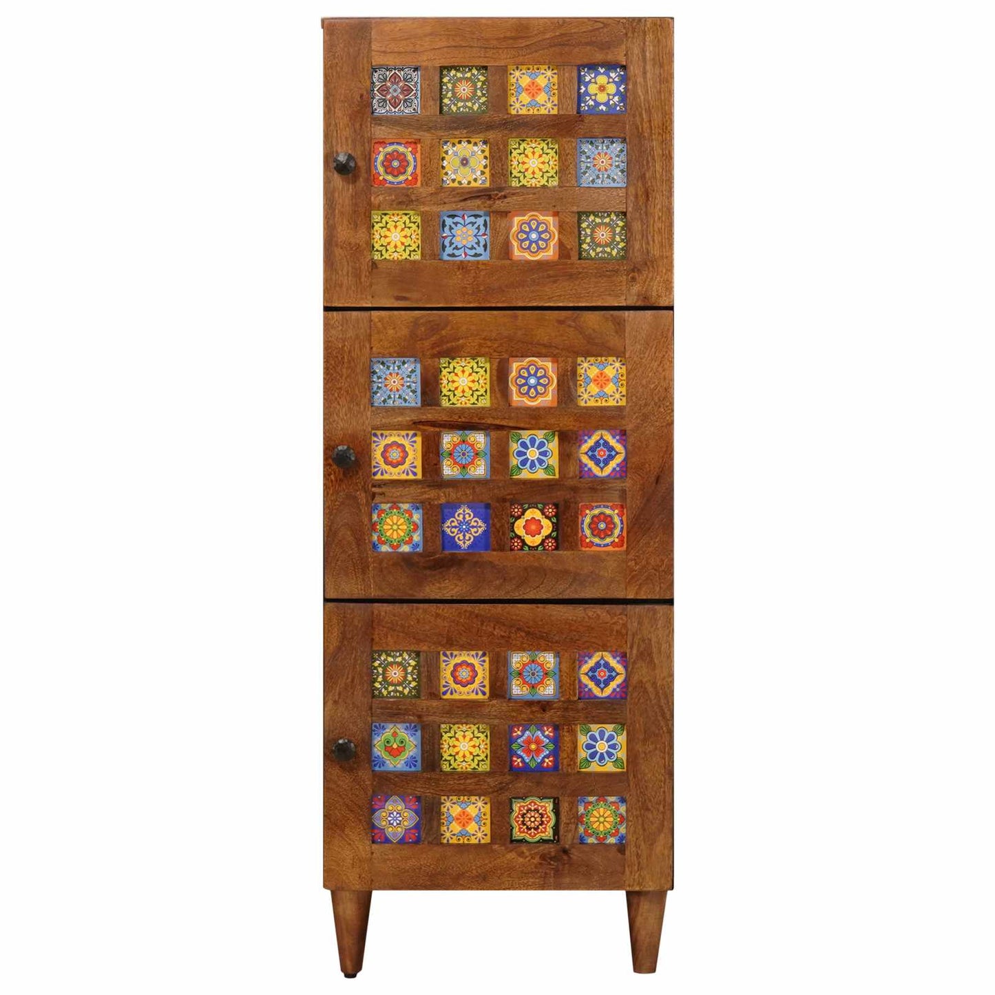 Høyskap med lagring Valnøtt 40 x 33 x 110 cm Massiv mango tre