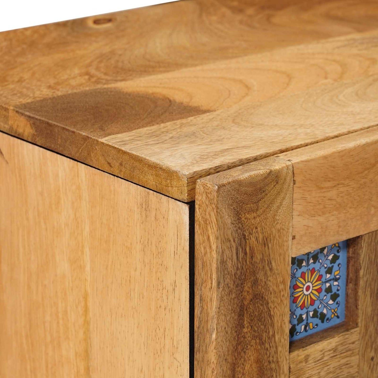 Nattbordskap 2 pcs Naturlig 40 x 33,5 x 46 cm Massiv mango tre vidaXL