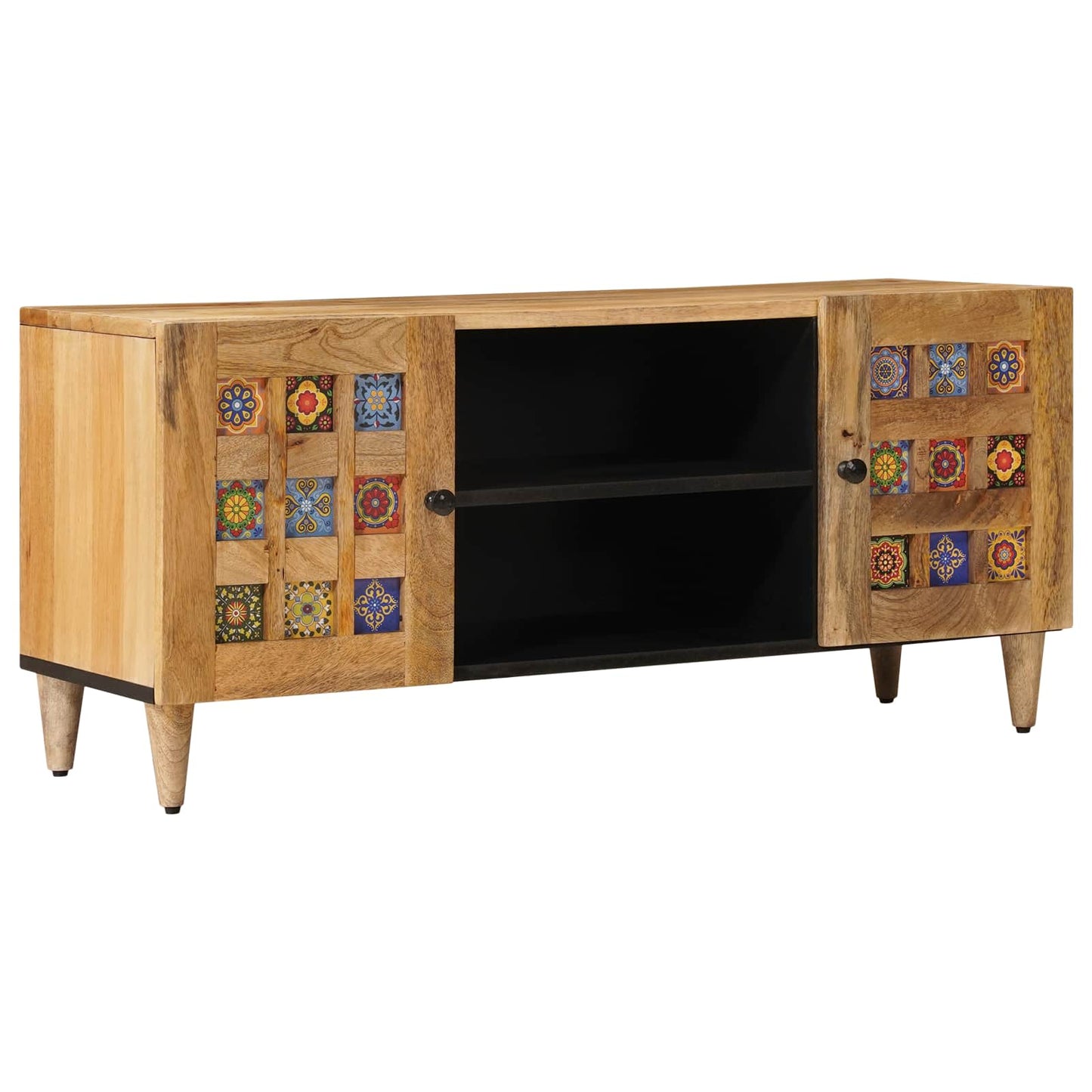 TV-skap med hylle Naturlig 105 x 33,5 x 46 cm Massiv mango tre vidaXL