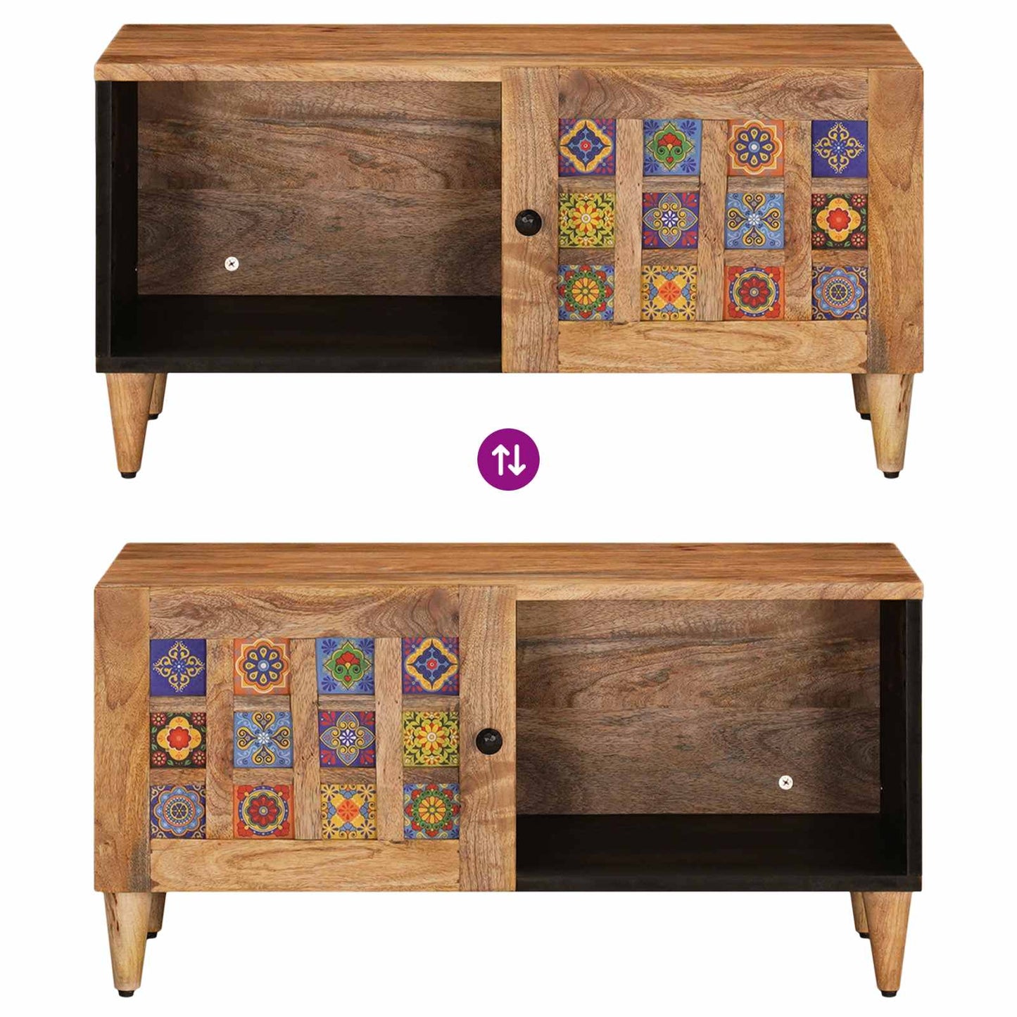 Kaffebord Naturlig 80 x 50 x 40 cm Massiv mango tre