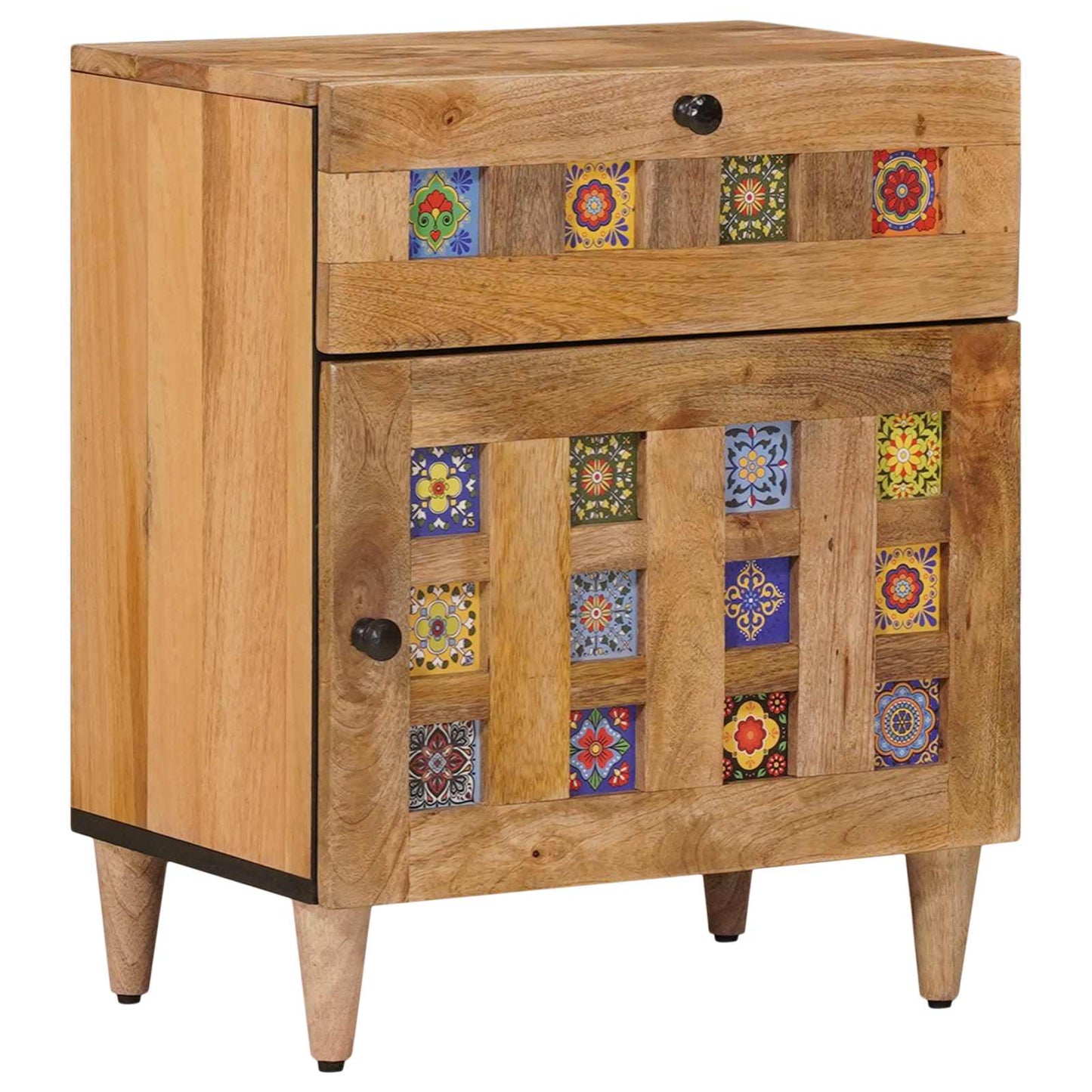 Nattbordskap Naturlig 50 x 33 x 60 cm Massiv mango tre vidaXL