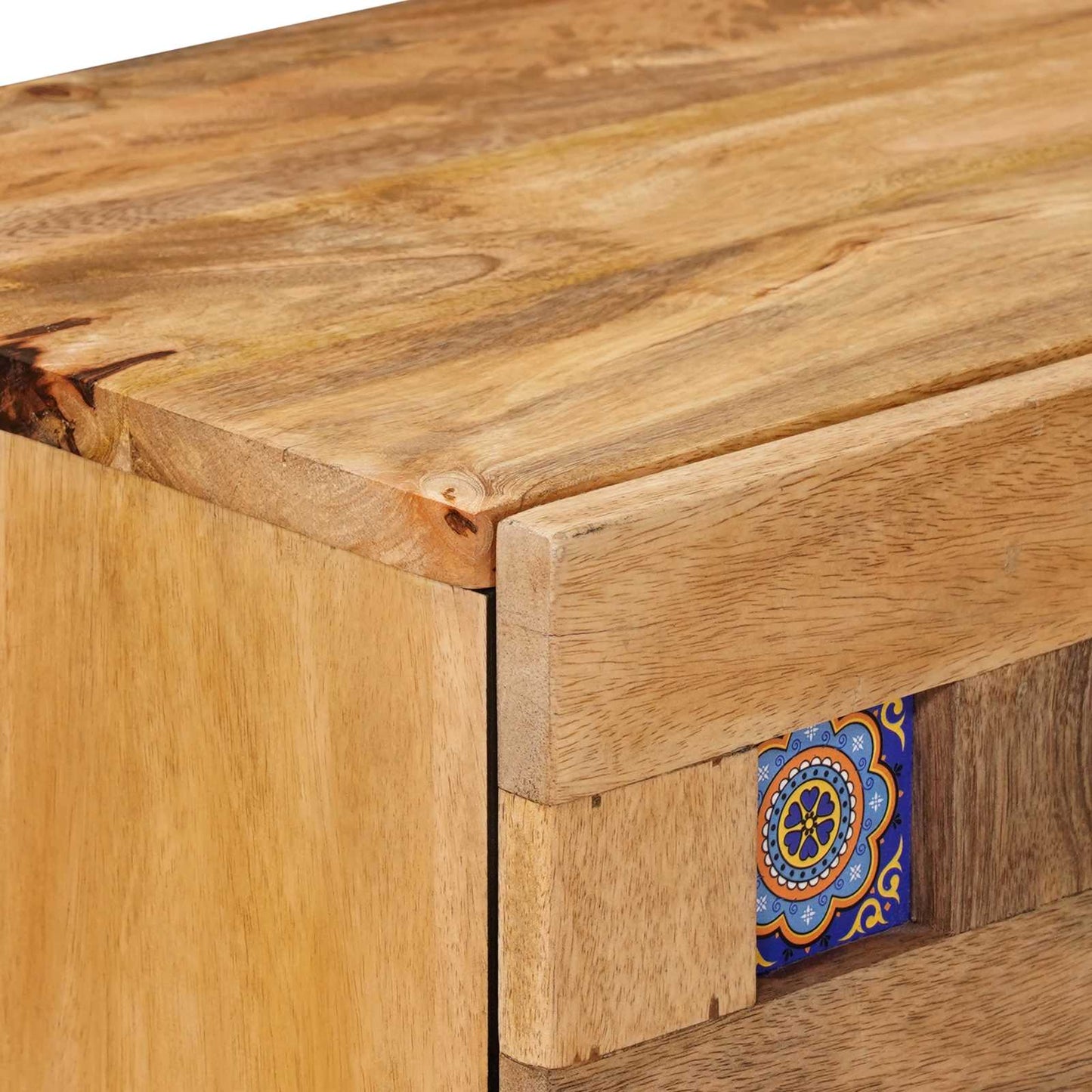 Nattbordskap Naturlig 50 x 33 x 60 cm Massiv mango tre vidaXL