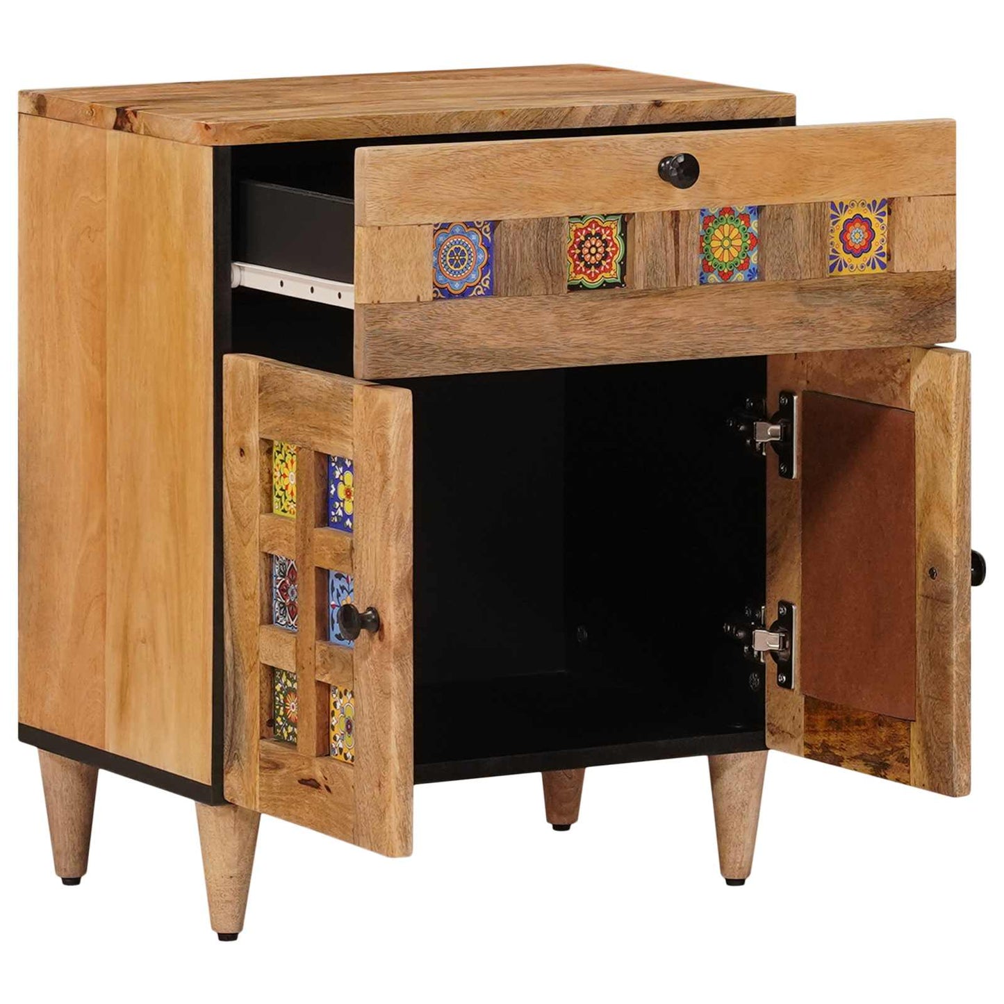 Nattbordskap Naturlig 50 x 33 x 60 cm Massiv mango tre vidaXL