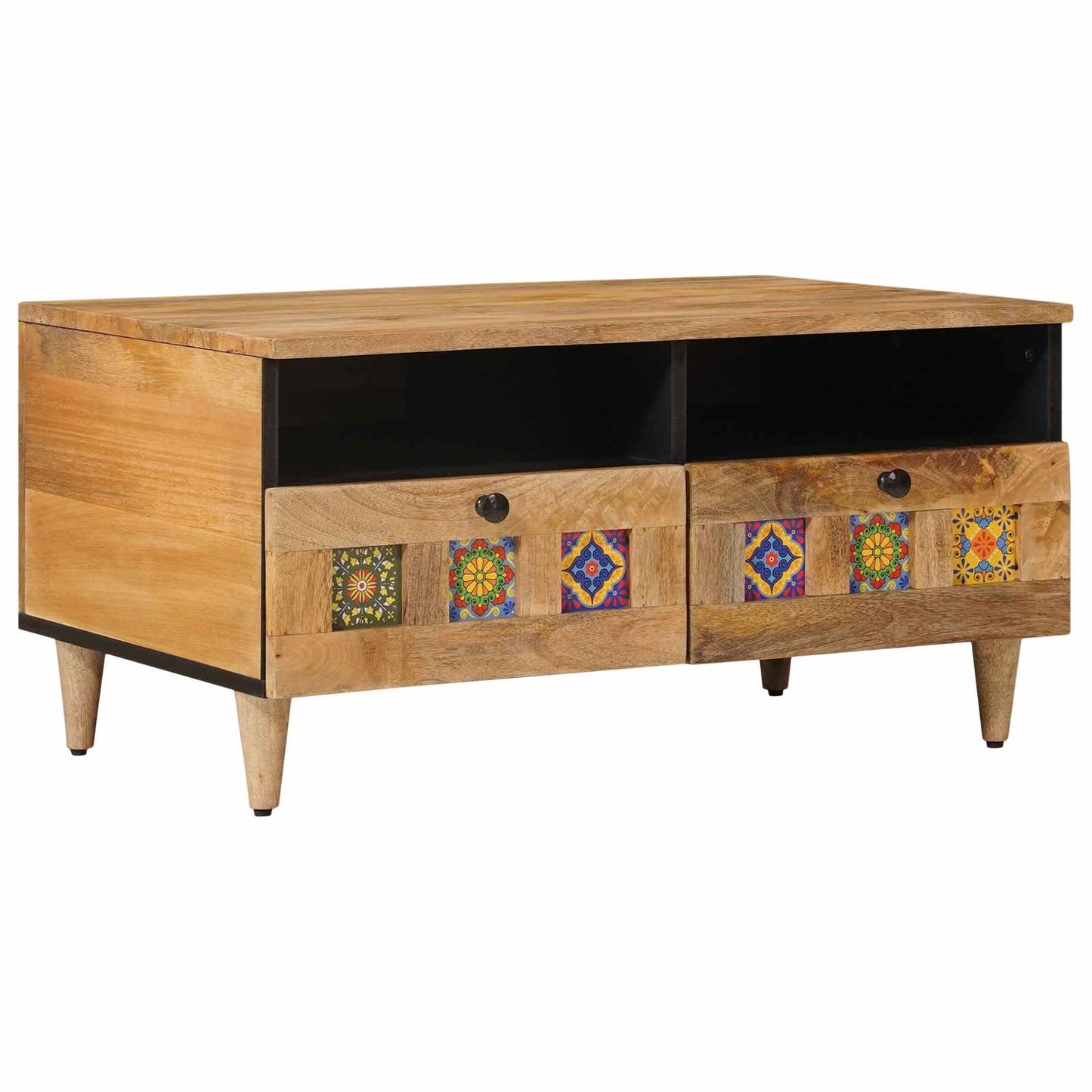 Kaffebord med skuff Naturlig 80 x 54 x 40 cm Massiv mango tre