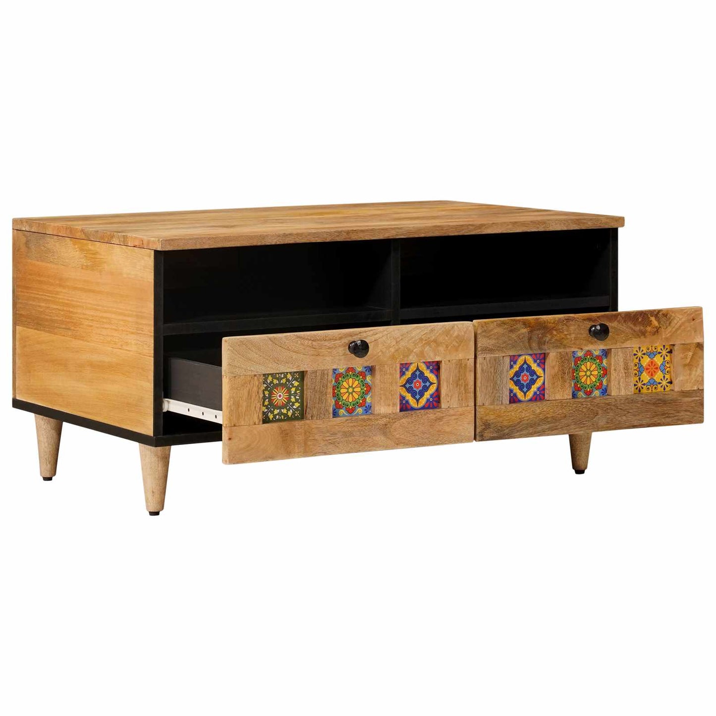 Kaffebord med skuff Naturlig 80 x 54 x 40 cm Massiv mango tre