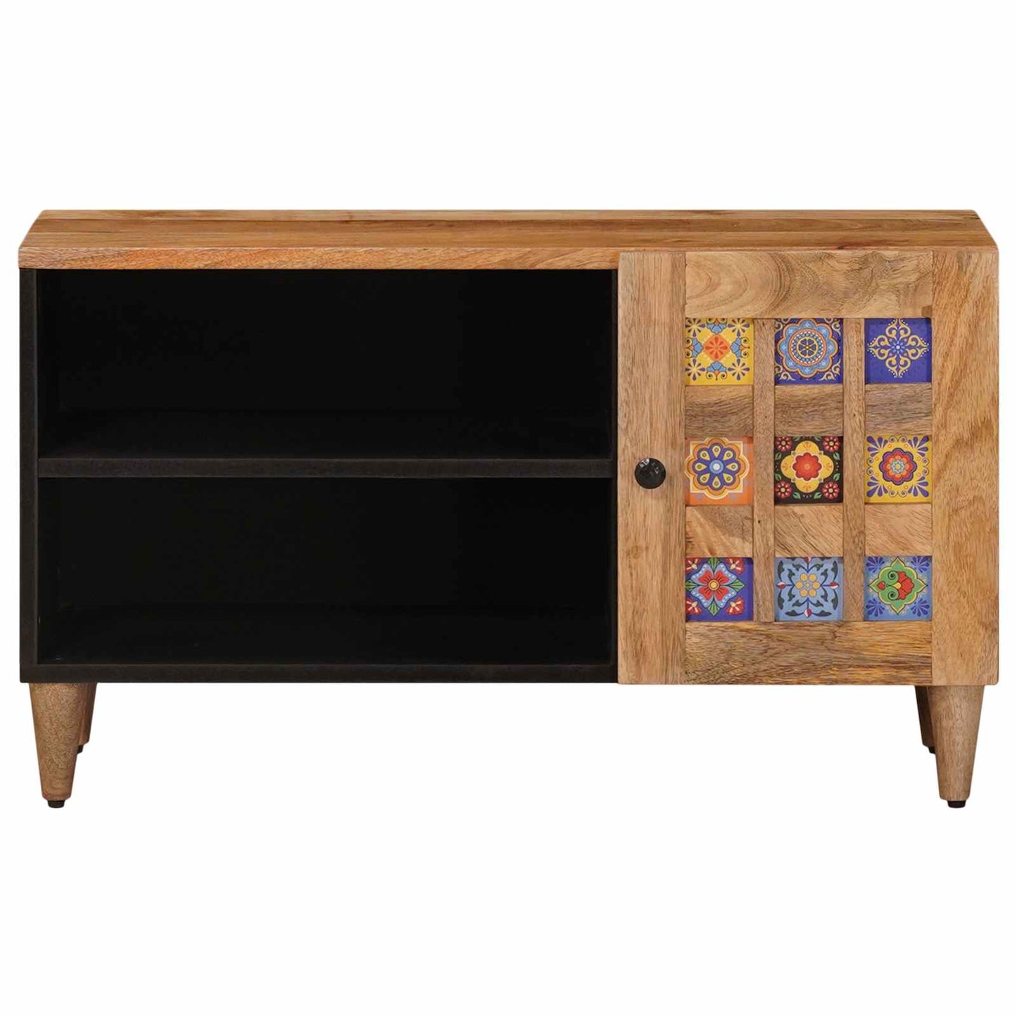 TV-skap med lagring Naturlig 80 x 31,5 x 46 cm Massiv mango tre vidaXL