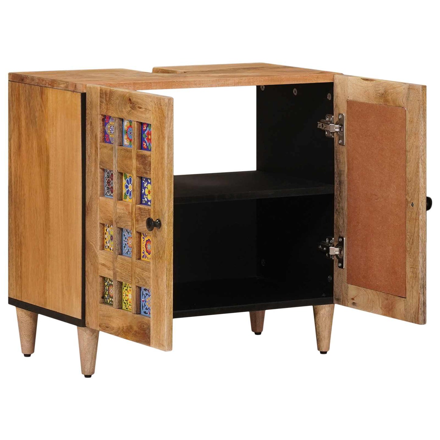 Baderomsvaskeskap Naturlig 62 x 33 x 58 cm Massiv mango tre vidaXL