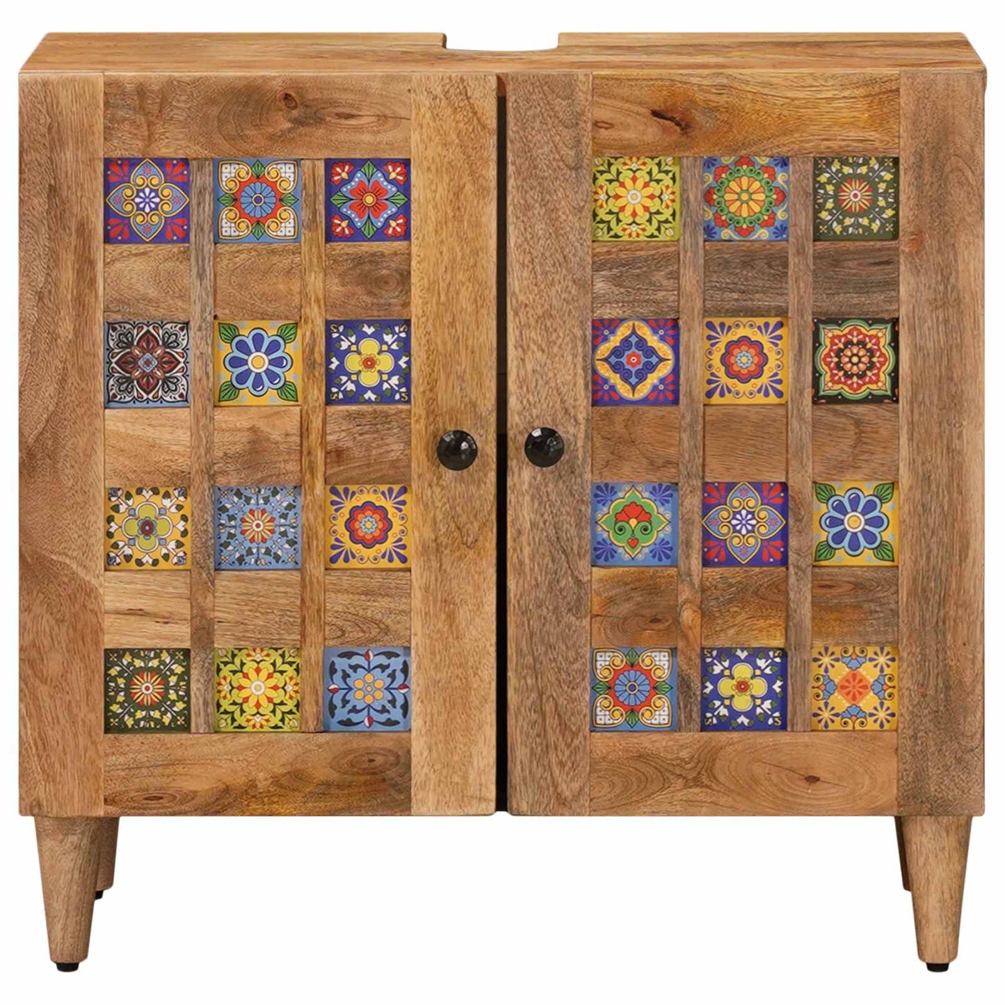 Baderomsvaskeskap Naturlig 62 x 33 x 58 cm Massiv mango tre vidaXL