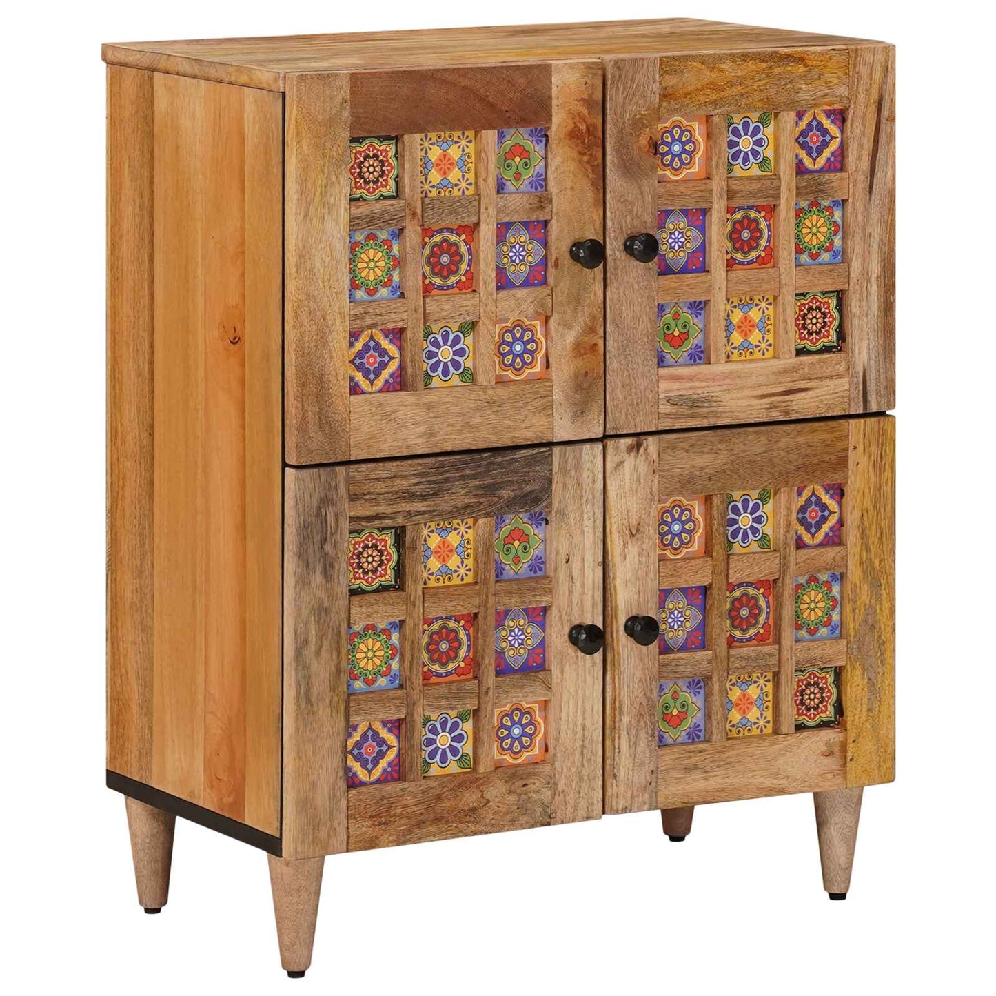 Serviesskap med dør Naturlig 60 x 33 x 75 cm Massiv mango tre
