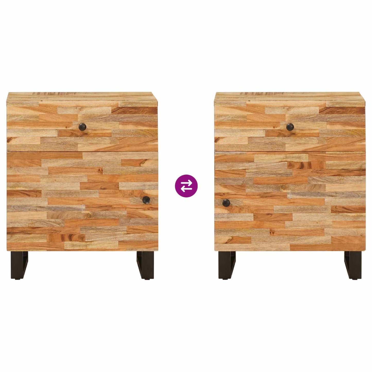 Sengekabinett med skuff Brun 50 x 33 x 60 cm Massiv mango tre