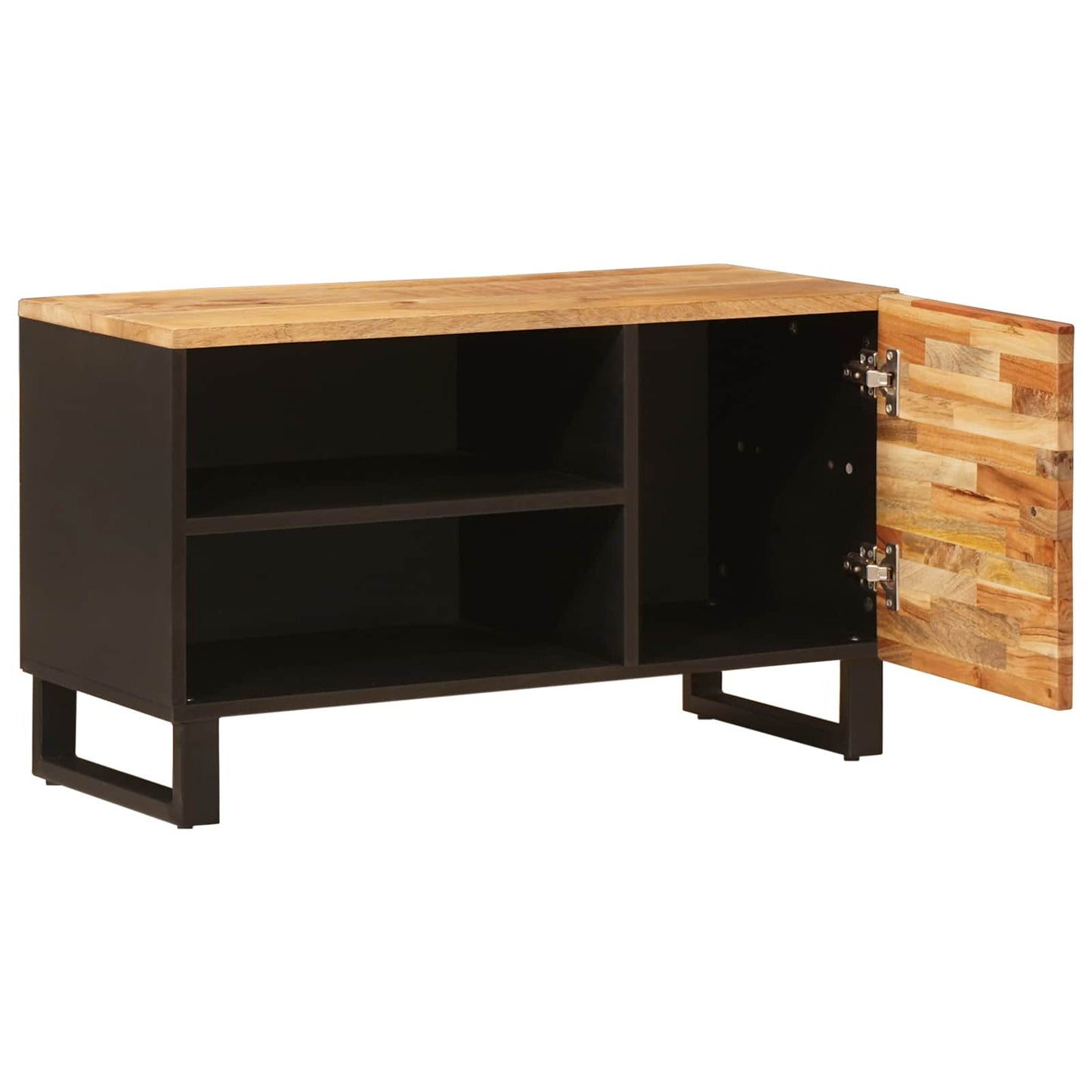 TV-skap med hylle med dør Brun 80 x 33 x 46 cm Massiv mango tre