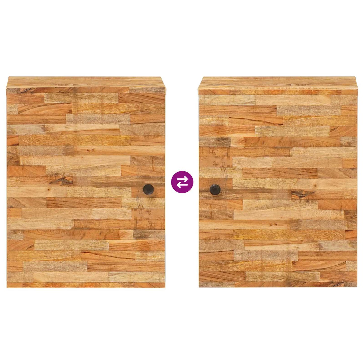 Baderom Hengende Skap Naturlig 38 x 33 x 48 cm Massiv mango tre
