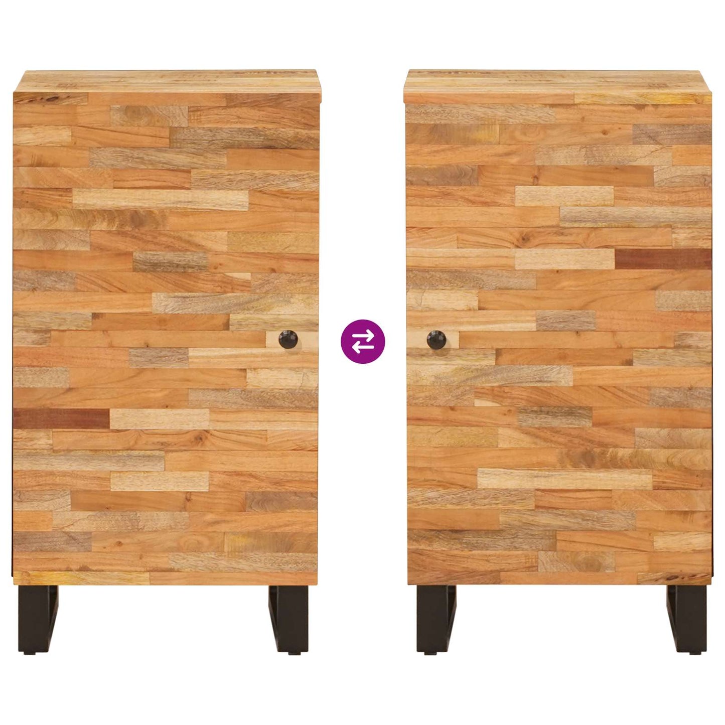 Sideskap med lagring Brun 40 x 33 x 75 cm Massiv mango tre