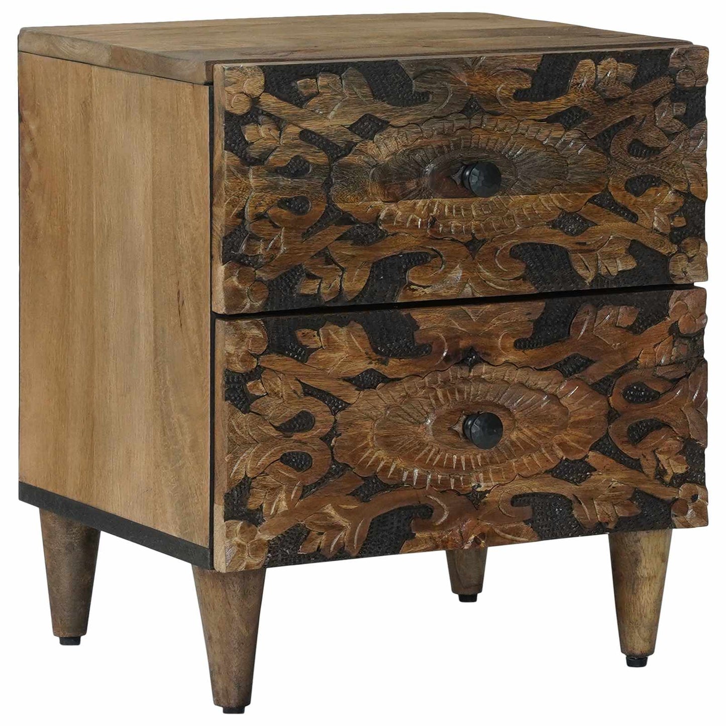 Nattbordskap med skuff Brun 40 x 33,5 x 46 cm Massiv mango tre