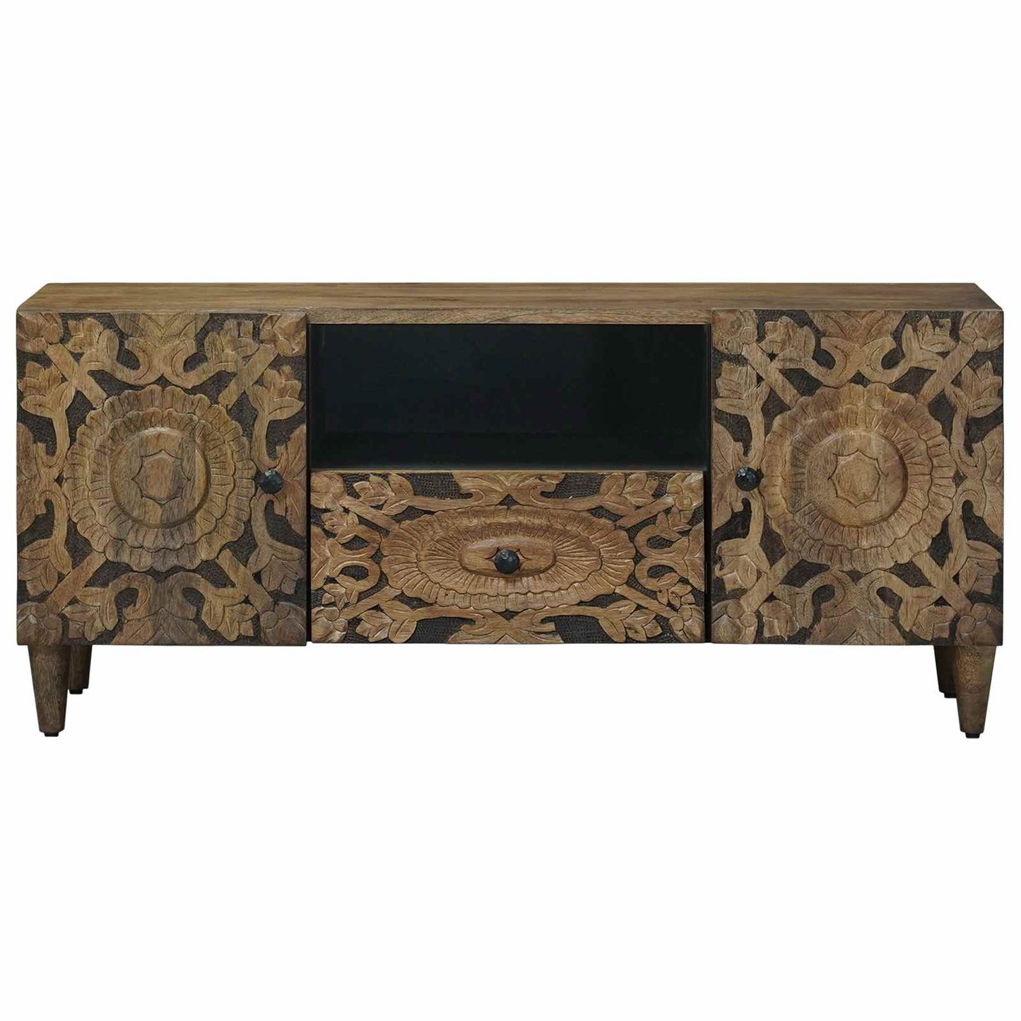 TV-skap med skuff Brun 105 x 33,5 x 46 cm Massiv mango tre