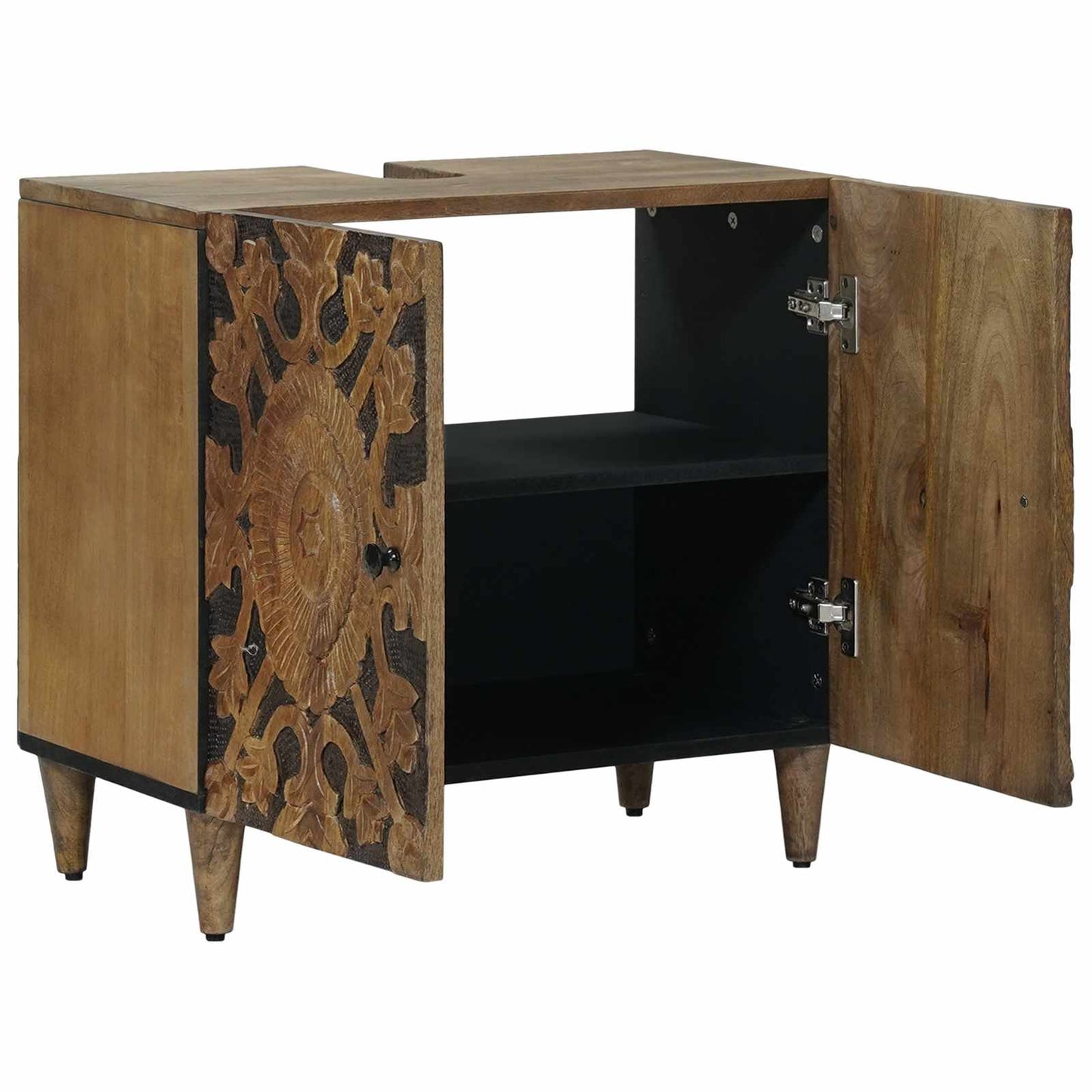 Baderomsvaskeskap med dør Brun 62 x 33 x 58 cm Massiv mango tre