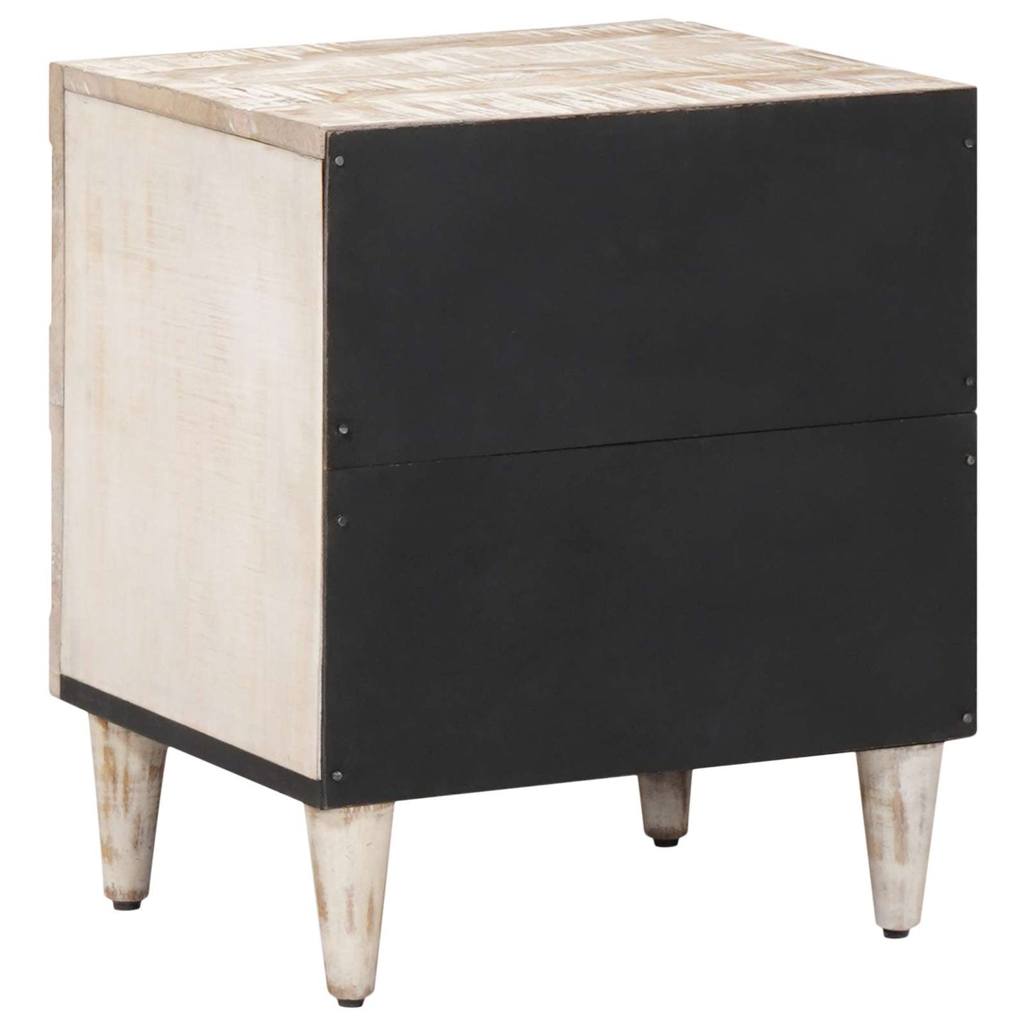 Nattbordskap Hvit 40 x 33,5 x 46 cm Massiv mango tre