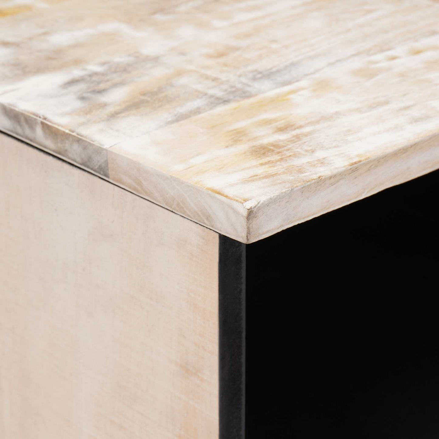 TV-skap med lagring Hvit 70 x 33,5 x 46 cm Massiv mango tre