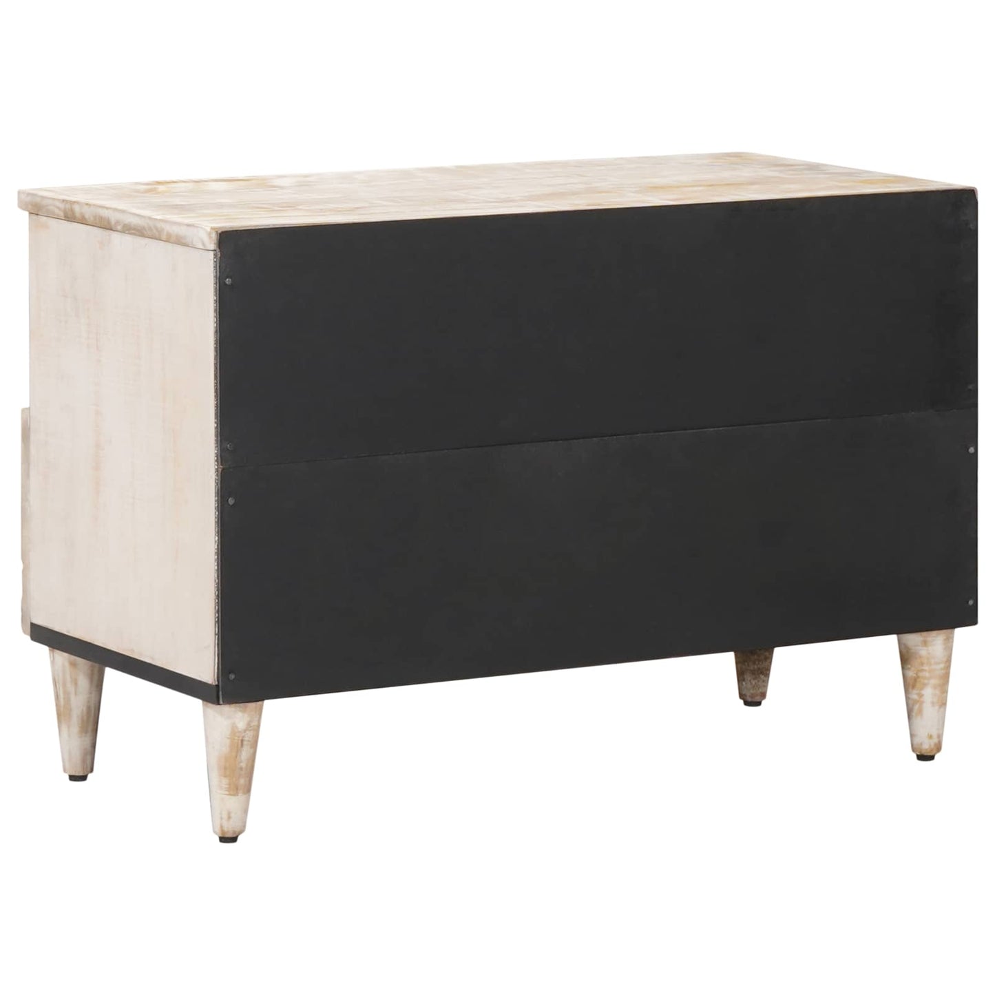 TV-skap med lagring Hvit 70 x 33,5 x 46 cm Massiv mango tre