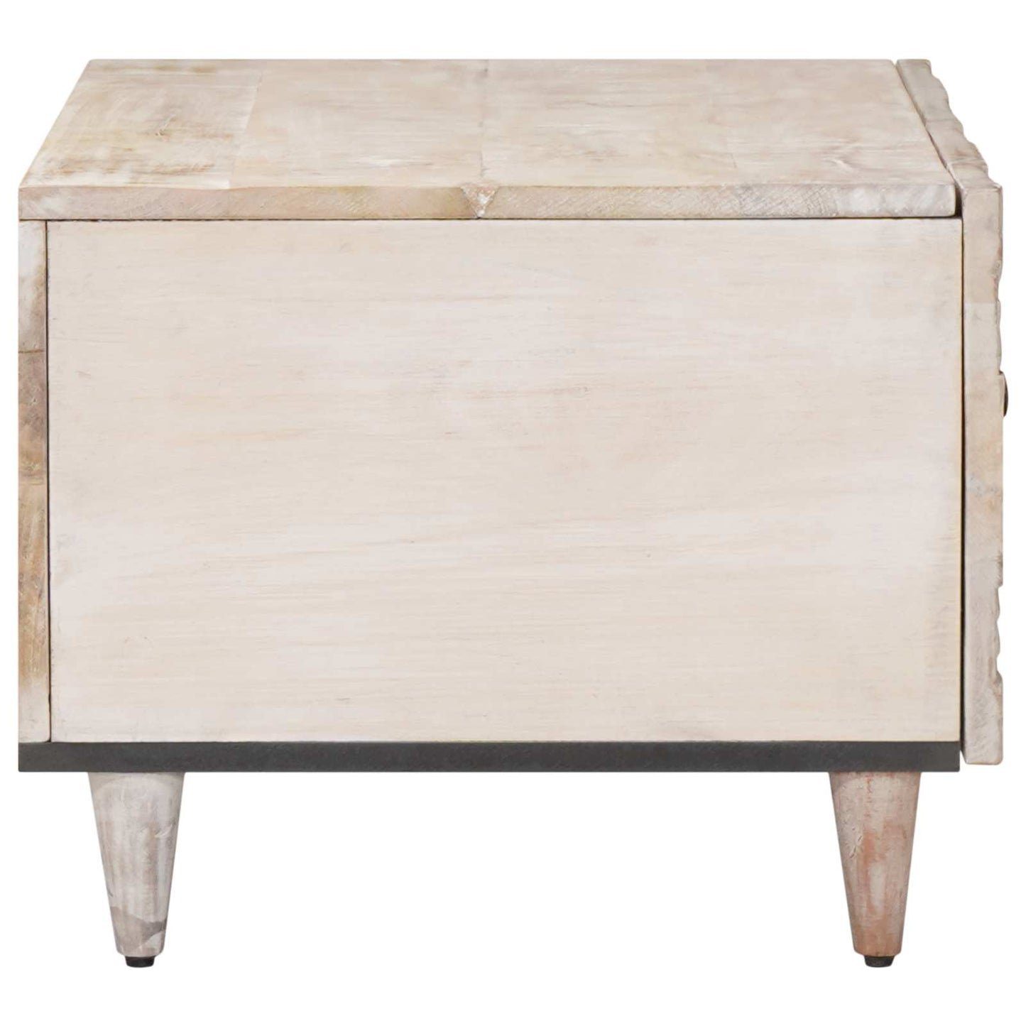 Kaffebord Hvit 80 x 50 x 40 cm Massiv mango tre