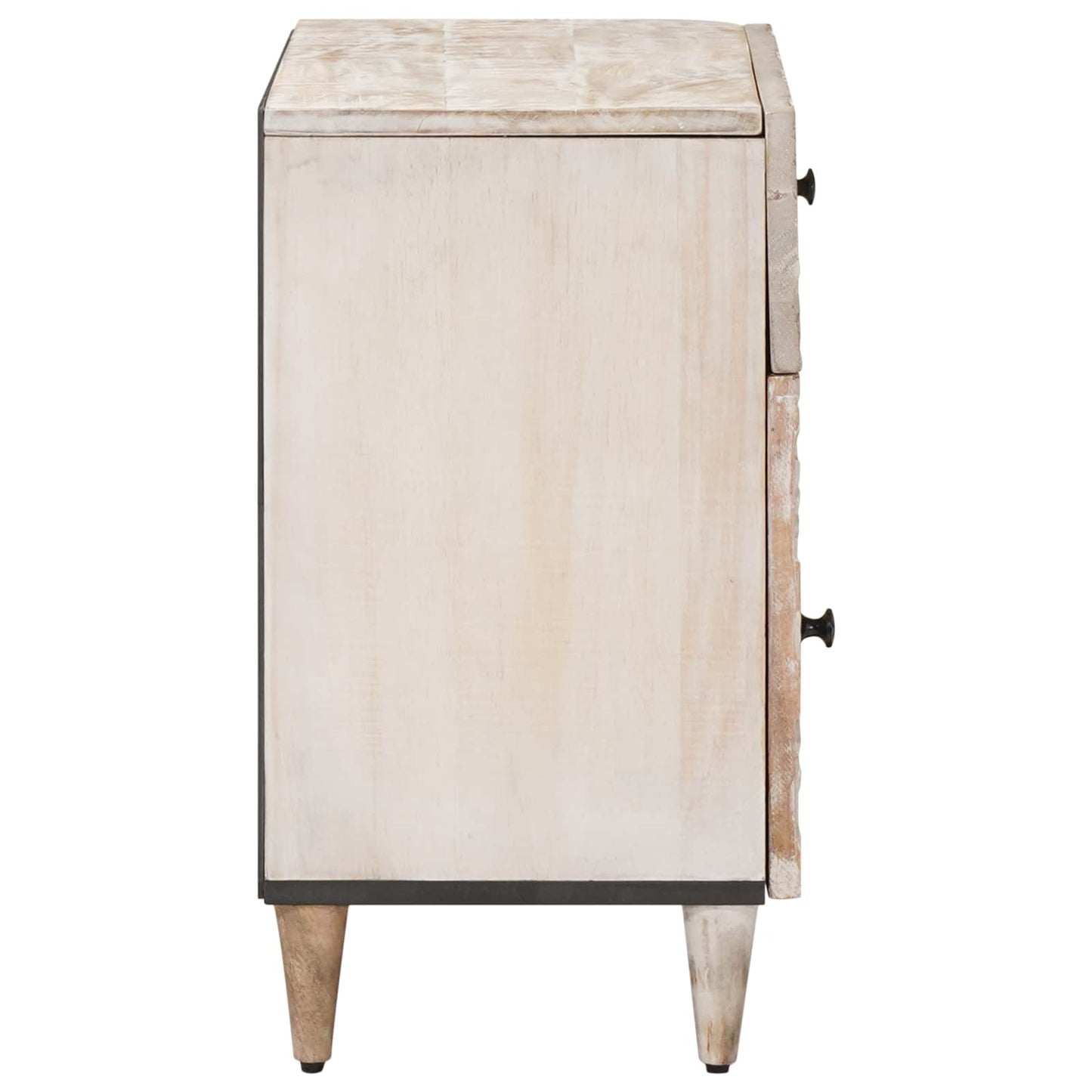 Sengekabinett med skuff Hvit 50 x 33 x 60 cm Massiv mango tre