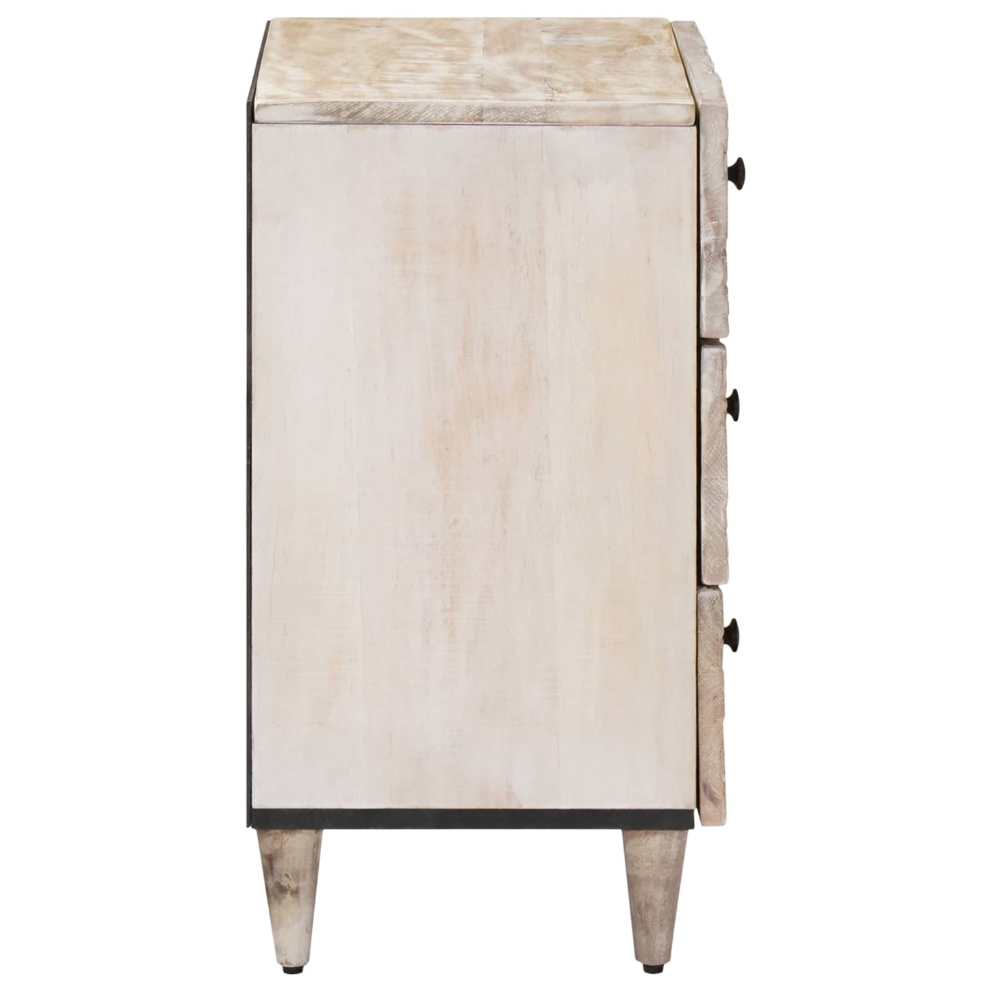 Sengekabinett med skuff Hvit 50 x 33 x 60 cm Massiv mango tre