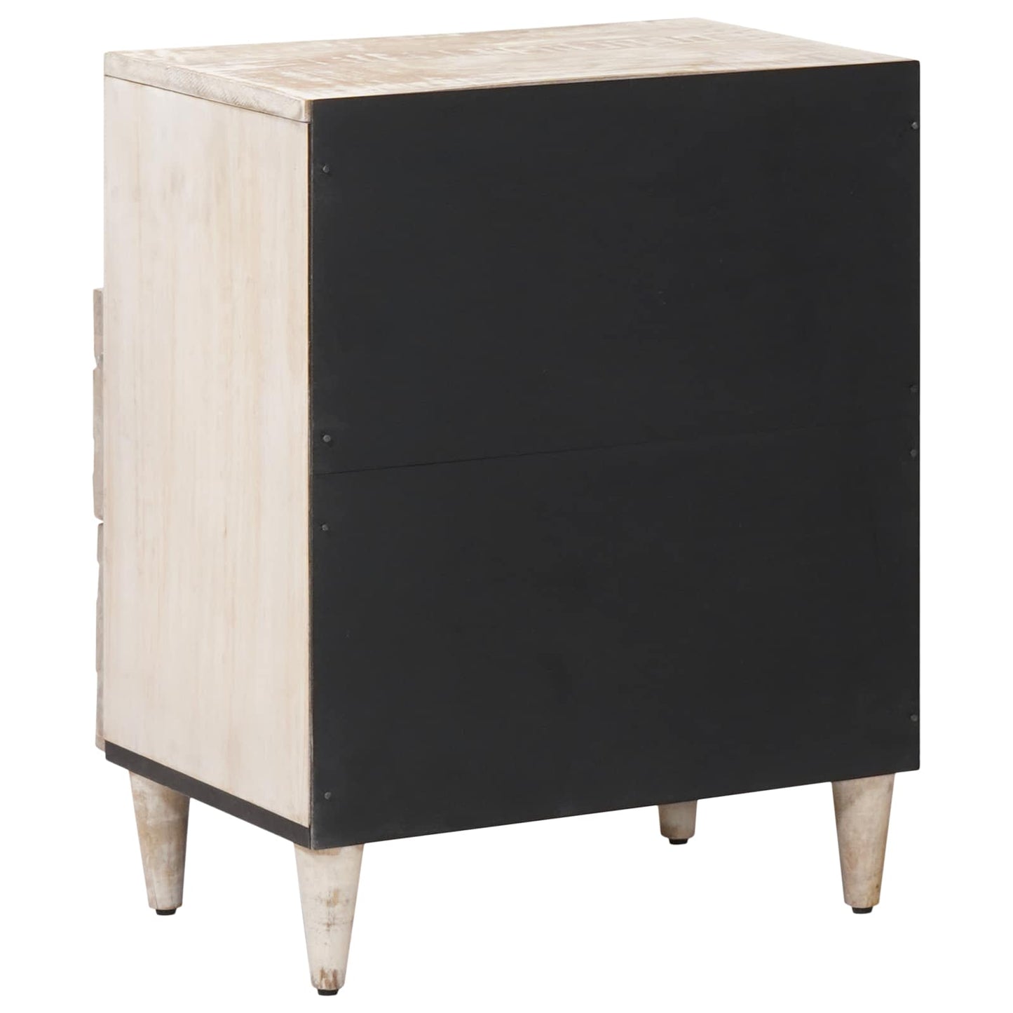 Sengekabinett med skuff Hvit 50 x 33 x 60 cm Massiv mango tre