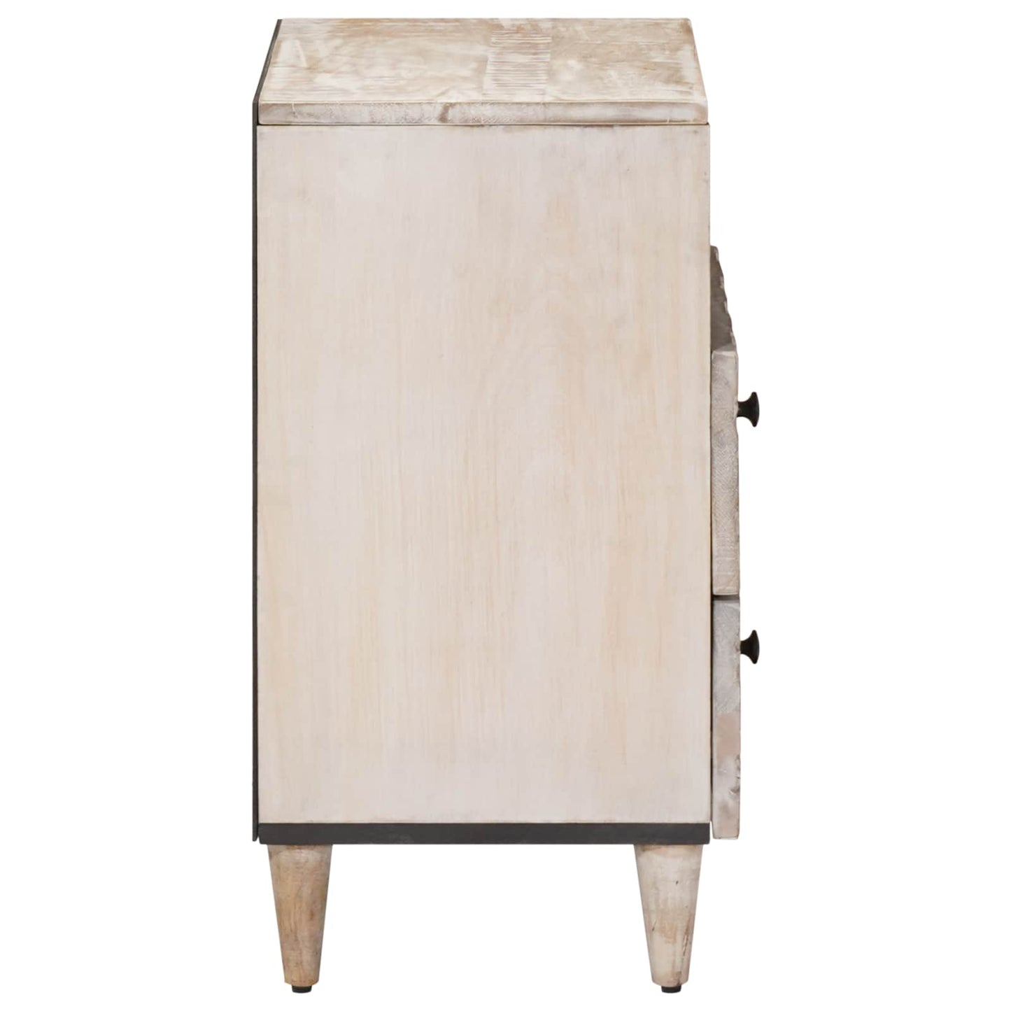 Sengekabinett med skuff Hvit 50 x 33 x 60 cm Massiv mango tre