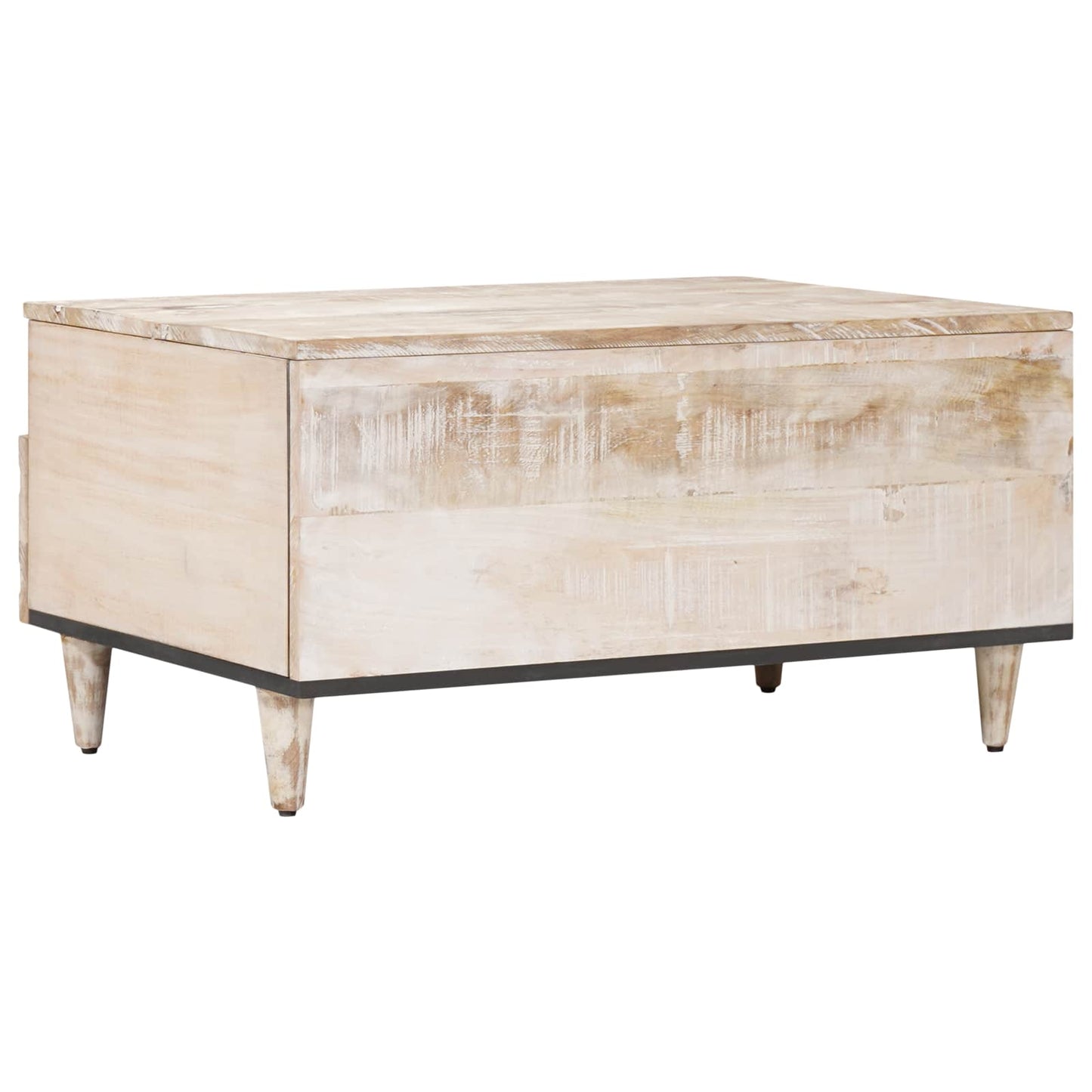 Kaffebord med skuff Hvit 80 x 54 x 40 cm Massiv mango tre