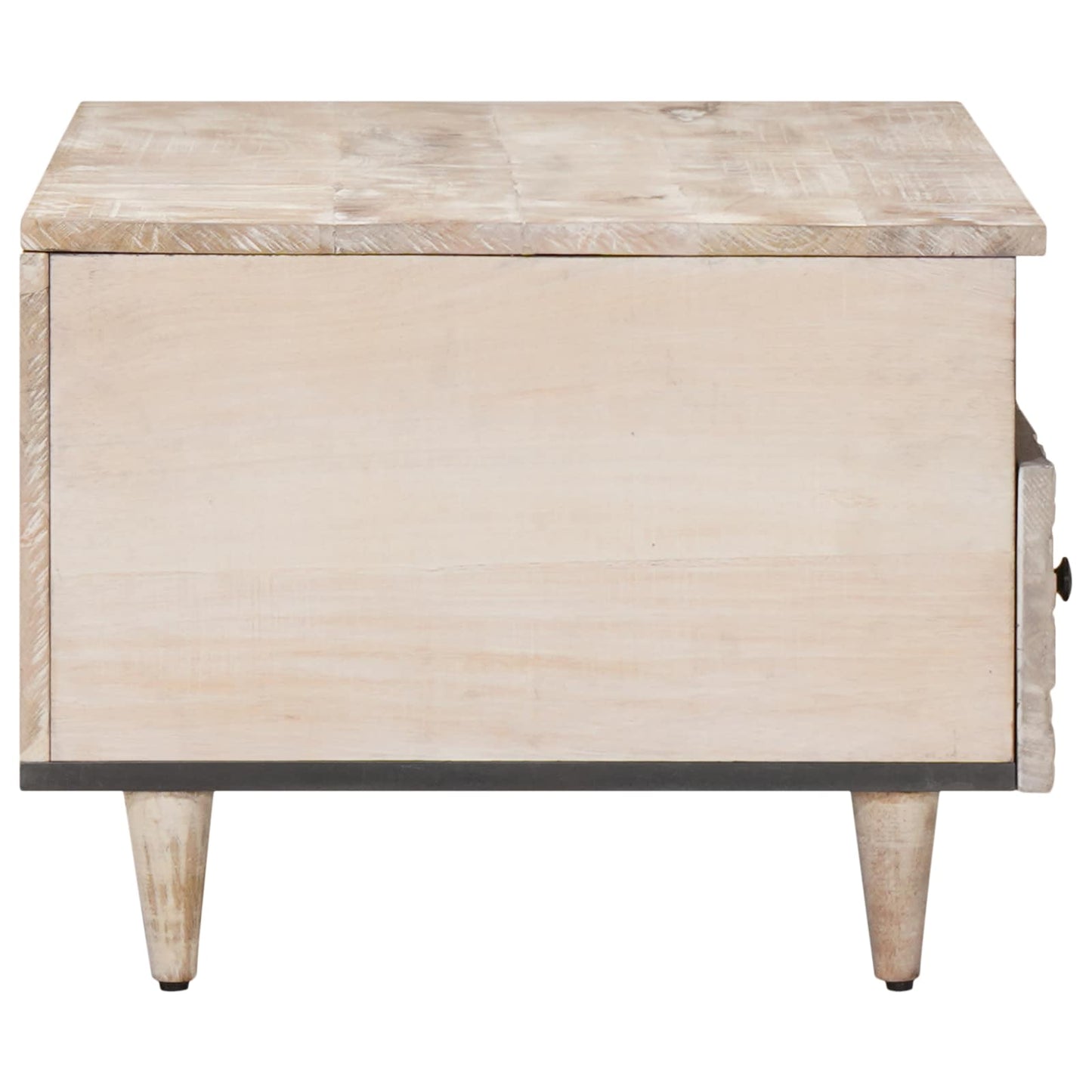 Kaffebord med skuff Hvit 80 x 54 x 40 cm Massiv mango tre