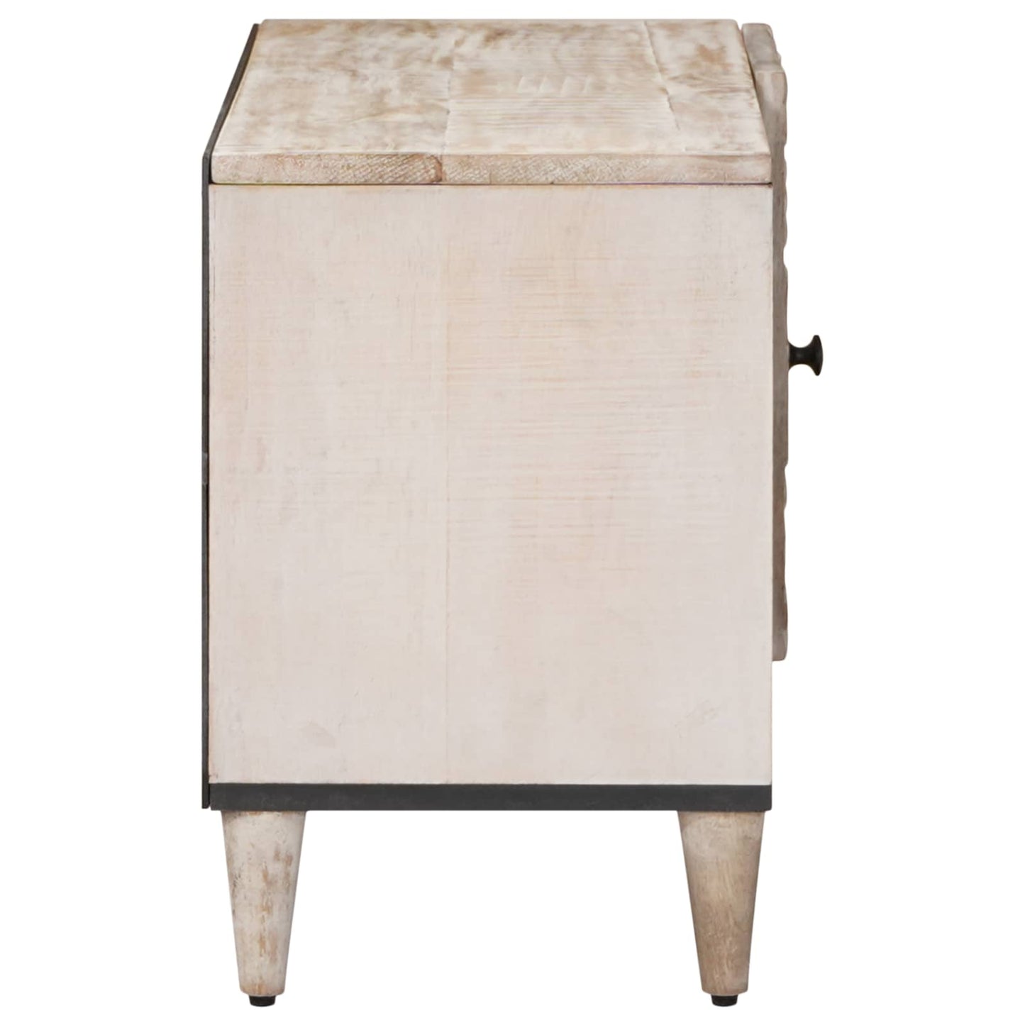 TV-skap med hylle Hvit 80 x 31,5 x 46 cm Massiv mango tre