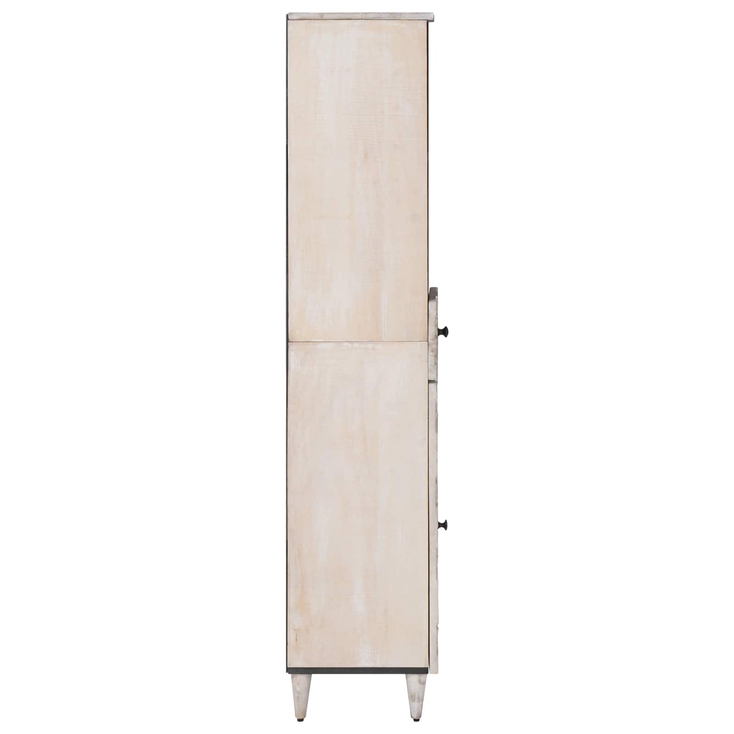 Baderomsskap med skuff Hvit 38 x 33,5 x 160 cm Massiv mango tre