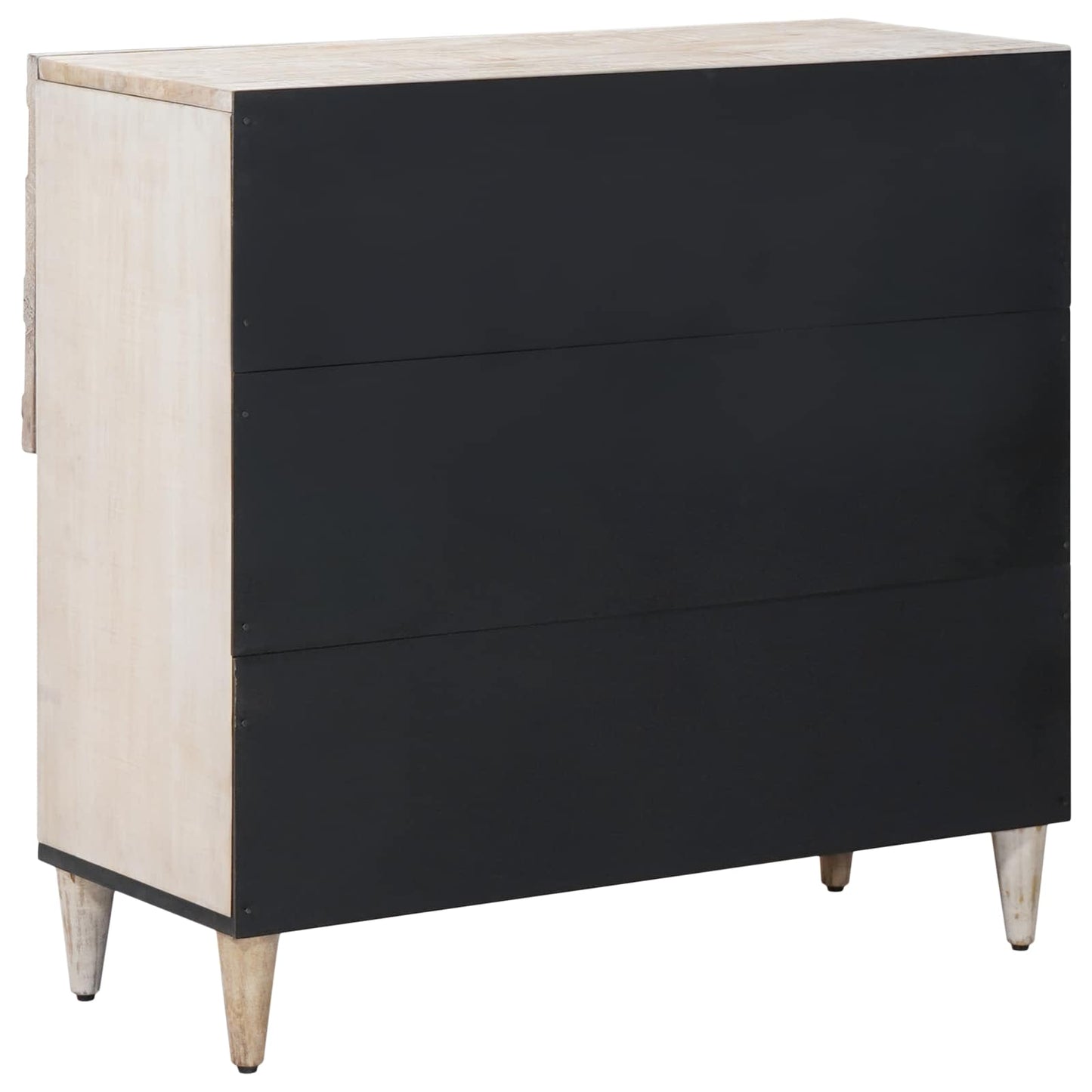 Serviesskap med lagring Hvit 80 x 33,5 x 75 cm Massiv mango tre