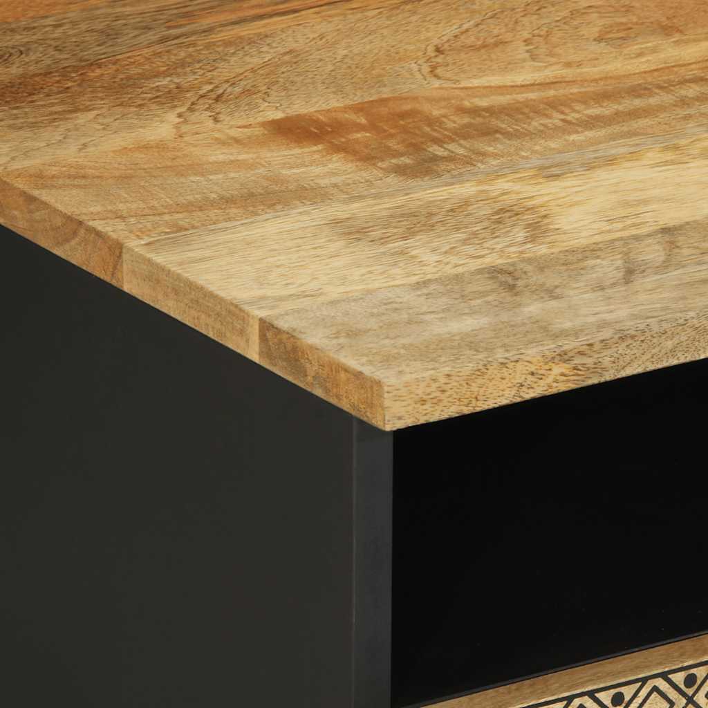 Salongbord svart 80x54x40 cm grovt heltre mangotre