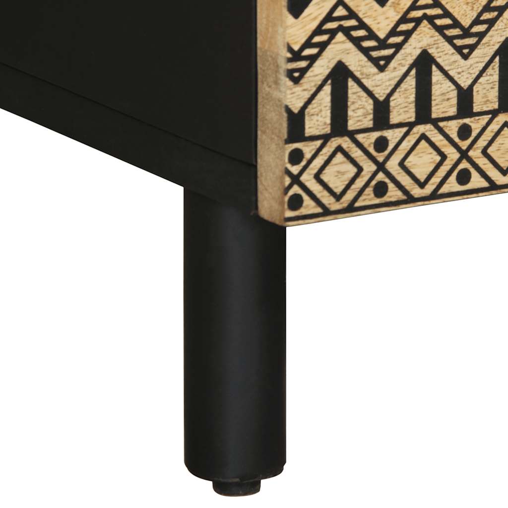 Salongbord svart 80x54x40 cm grovt heltre mangotre