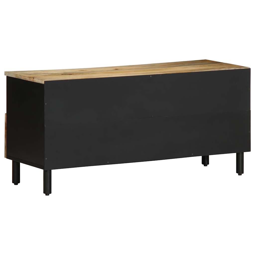 TV-benk svart 100x33,5x46 cm grovt heltre mangotre