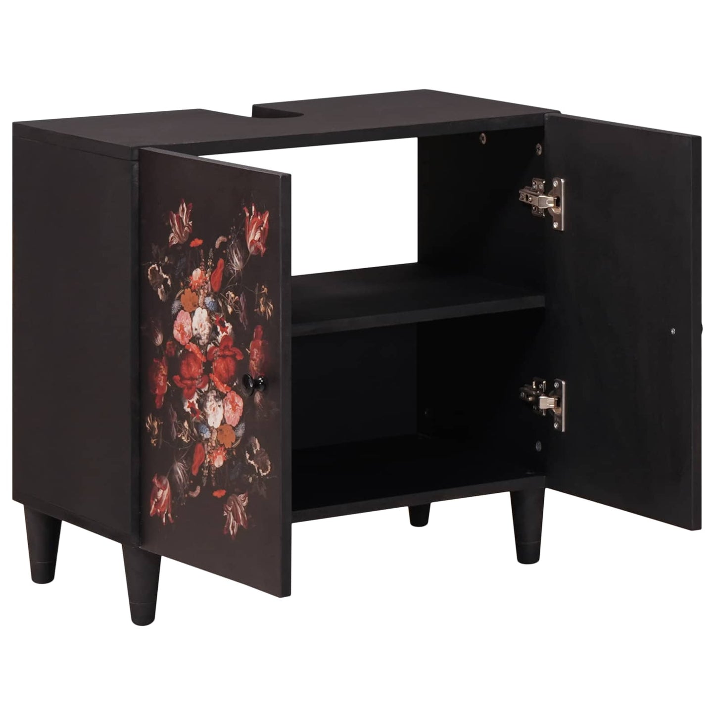 Vaskeskap med dør Flerfarget 62 x 33 x 58 cm Massiv mango tre