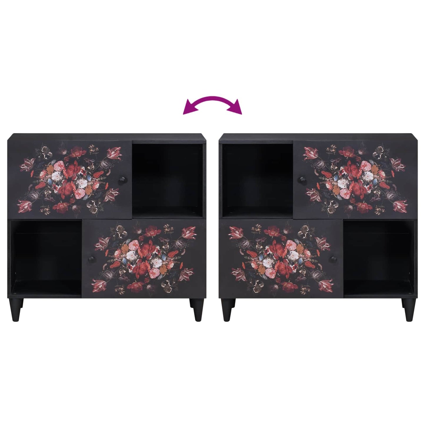 Oppbevaringsskap Flerfarget 80 x 33,5 x 75 cm Massiv mango tre