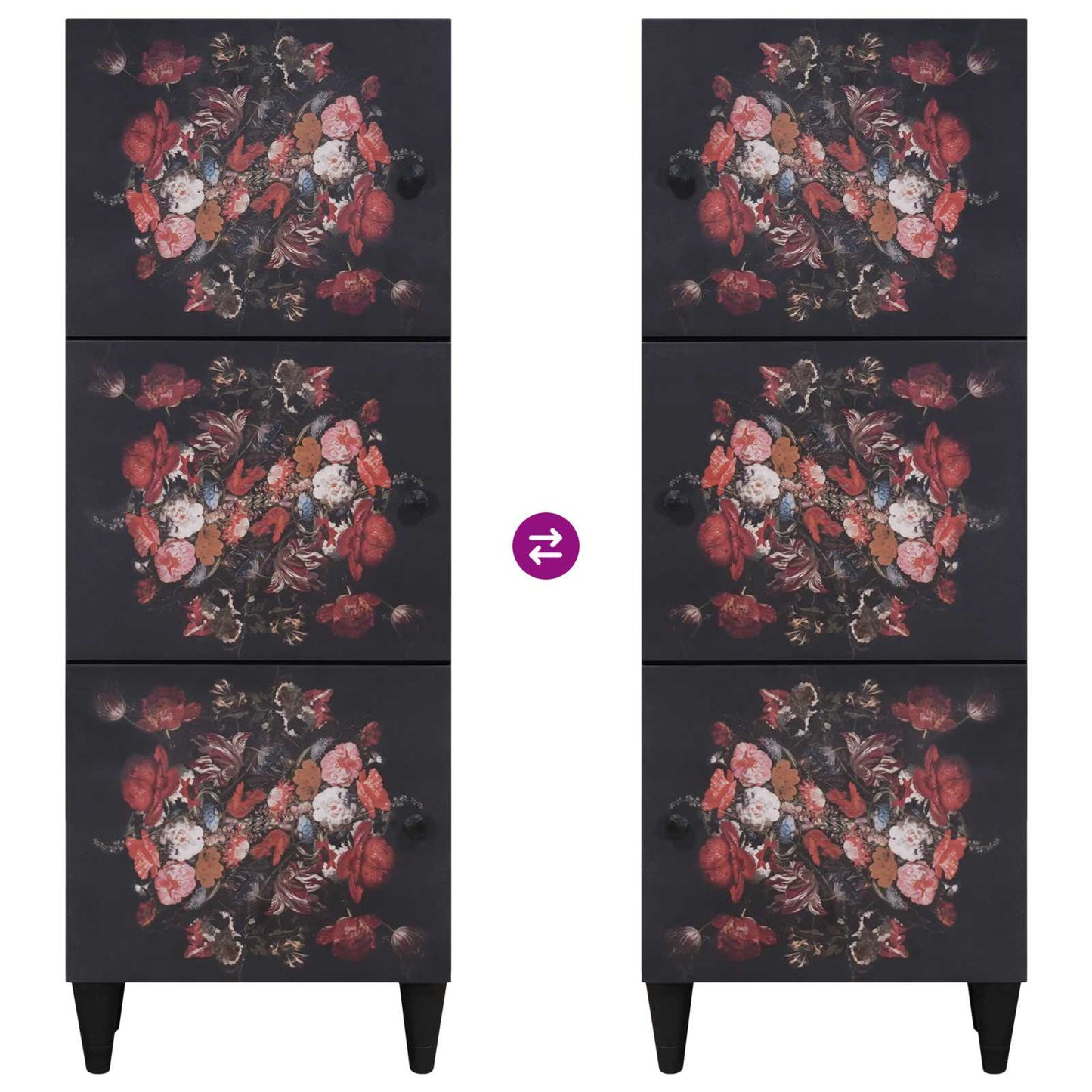 Oppbevaringsskap Flerfarget 40 x 33,5 x 110 cm Massiv mango tre