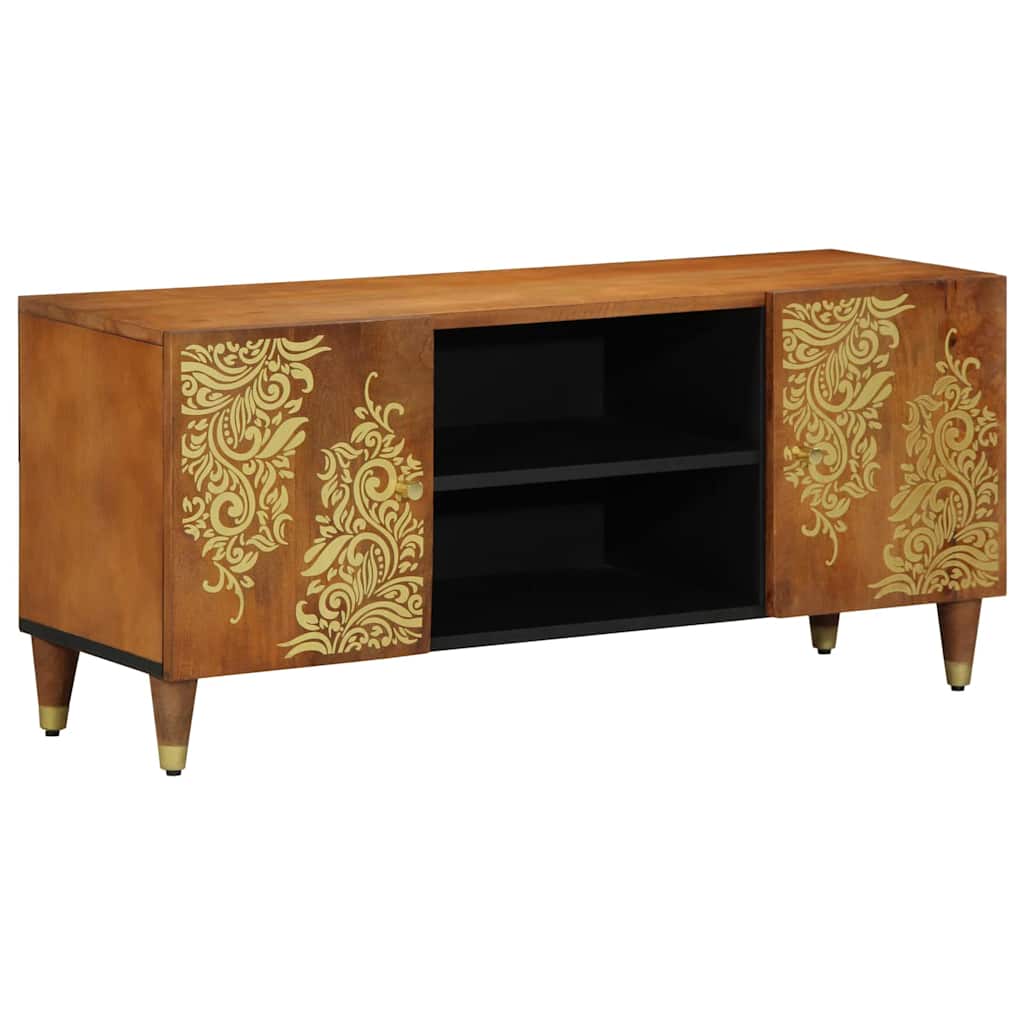 TV-skap med dør Honning brun 105 x 33 x 46 cm Massiv mango tre