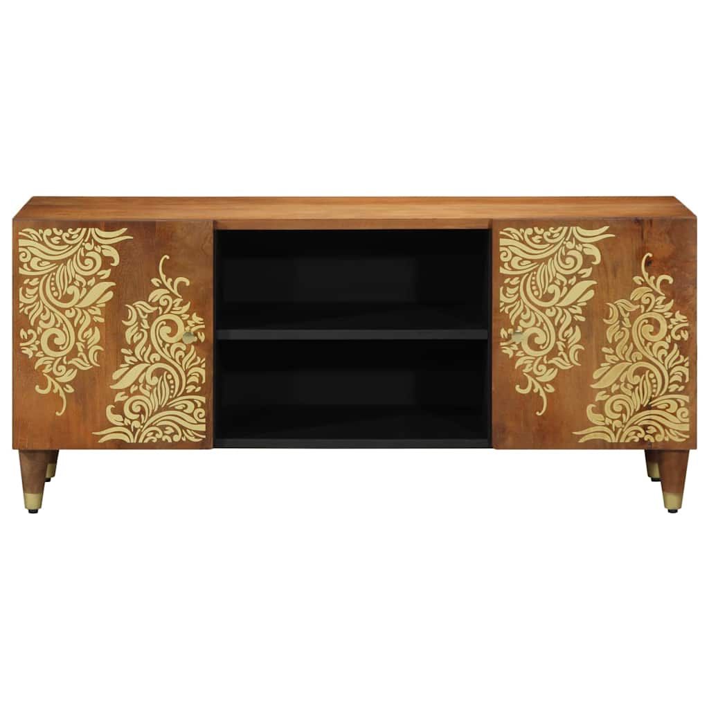 TV-skap med dør Honning brun 105 x 33 x 46 cm Massiv mango tre
