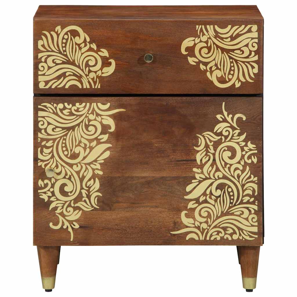 Nattbord med dør Honning brun 50 x 33 x 60 cm Massiv mango tre