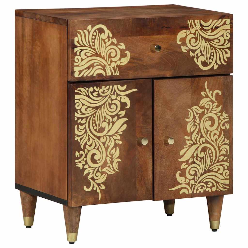 Nattbord med dør Honning brun 50 x 33 x 60 cm Massiv mango tre