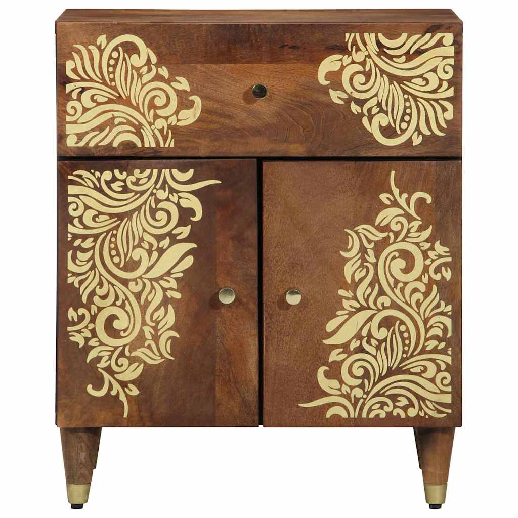 Nattbord med dør Honning brun 50 x 33 x 60 cm Massiv mango tre