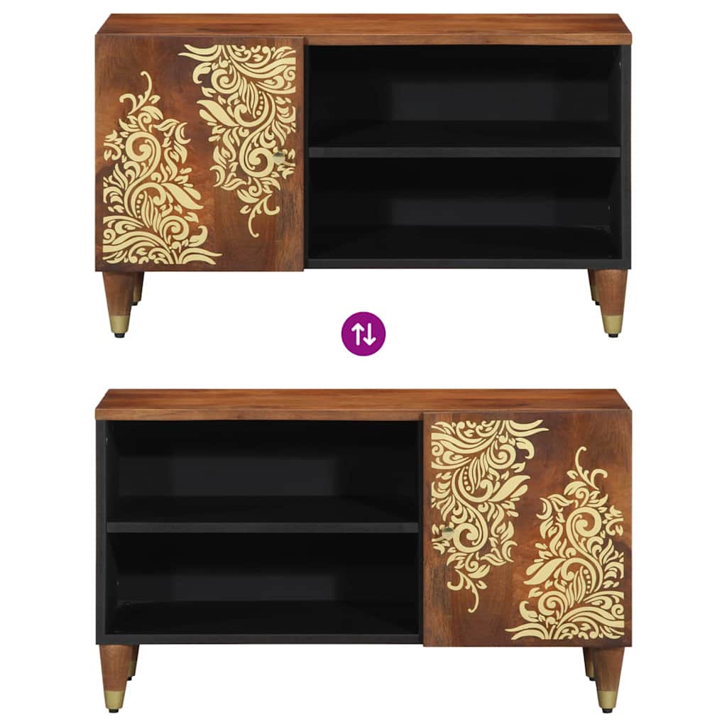 TV-skap med hylle Honning brun 80 x 33 x 46 cm Massiv mango tre