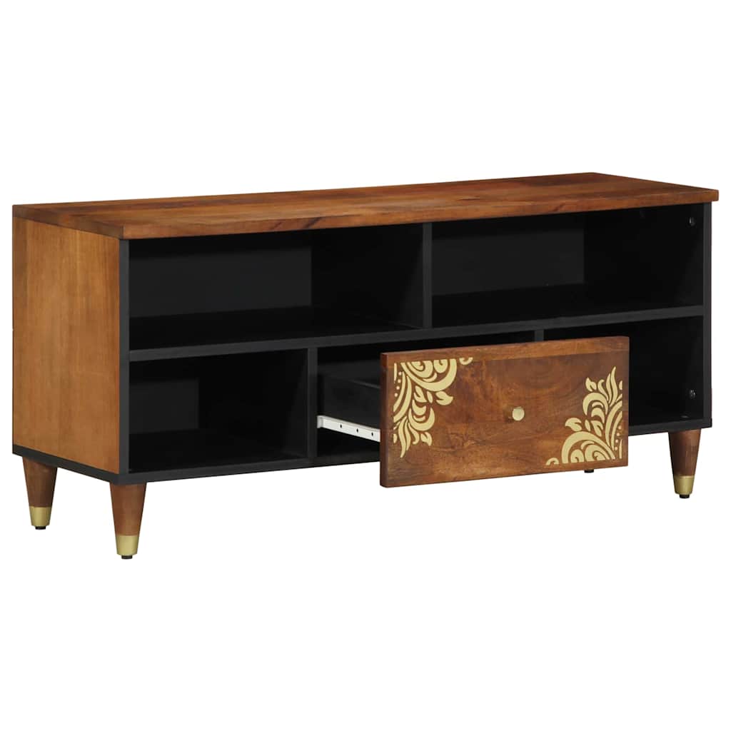 TV-skap Honning brun 100 x 33 x 46 cm Massiv mango tre