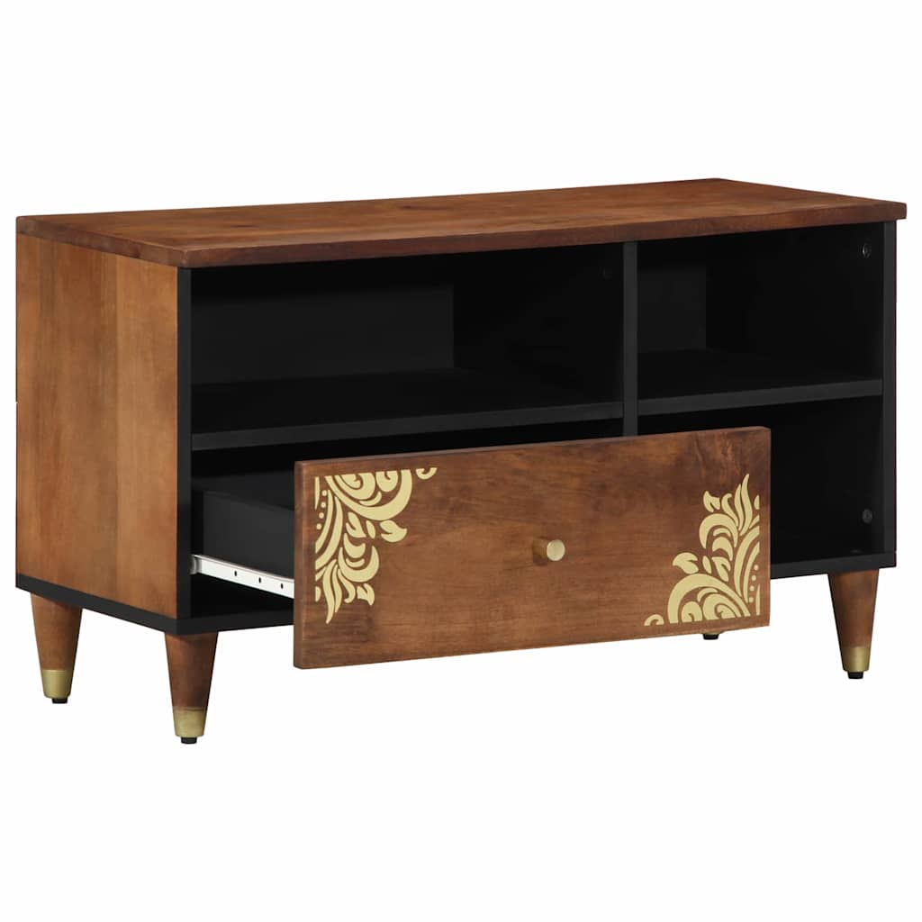 TV-skap med skuff Honning brun 80 x 33 x 46 cm Massiv mango tre