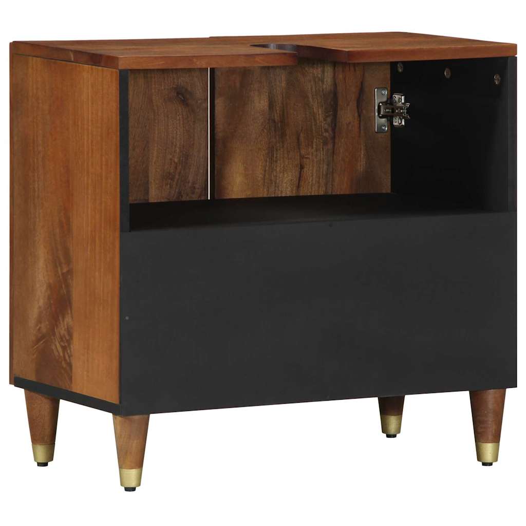 Vaskeskap med dør Honning brun 62 x 33 x 58 cm Massiv mango tre