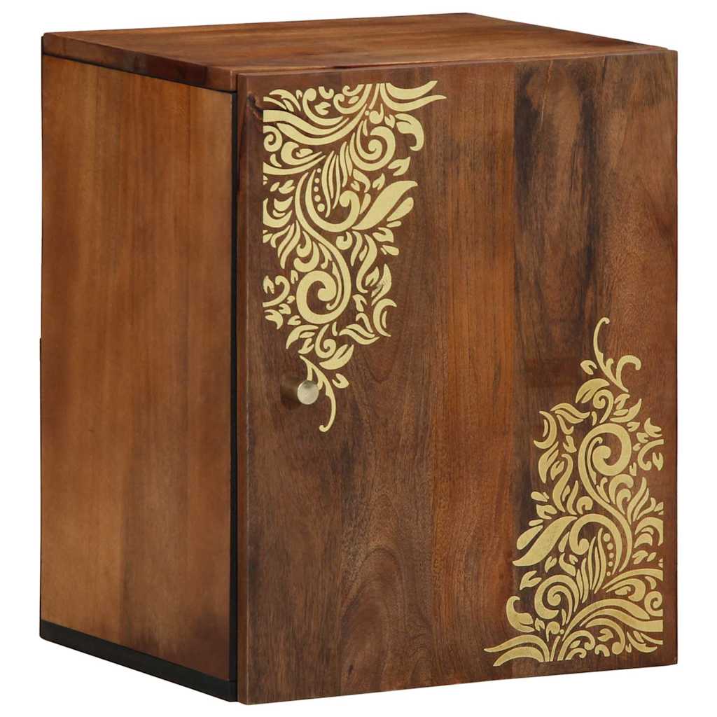Veggskap med dør Honning brun 38 x 33 x 48 cm Massiv mango tre